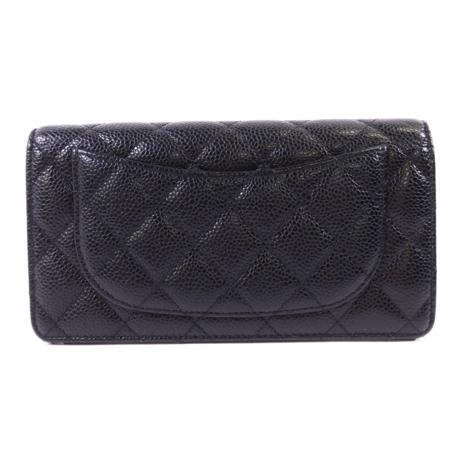 CHANEL 牛皮皮革Bifold Long Wallet銀扣長錢包