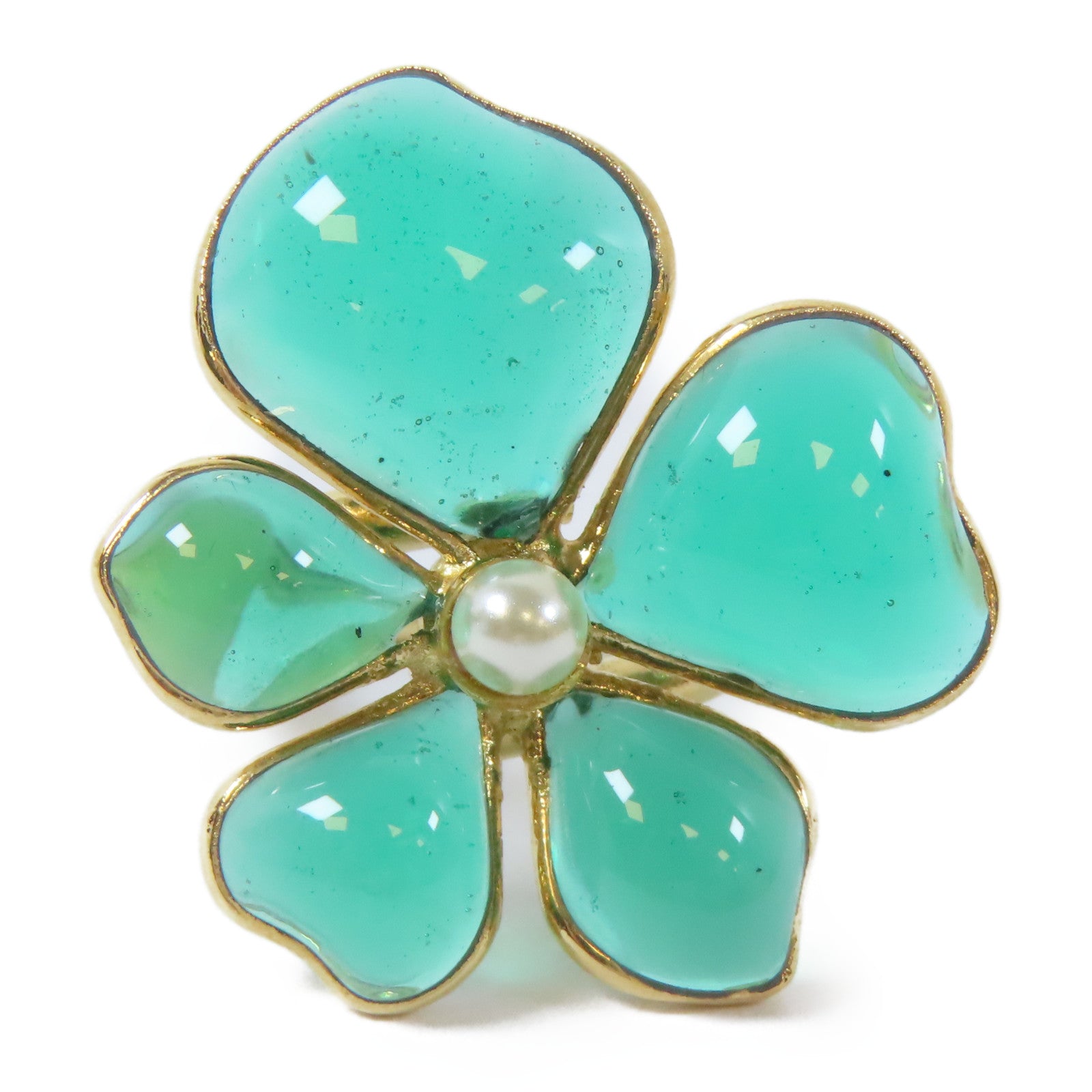 MULBERRY 金屬Flower Garden Ring戒指US#5綠色