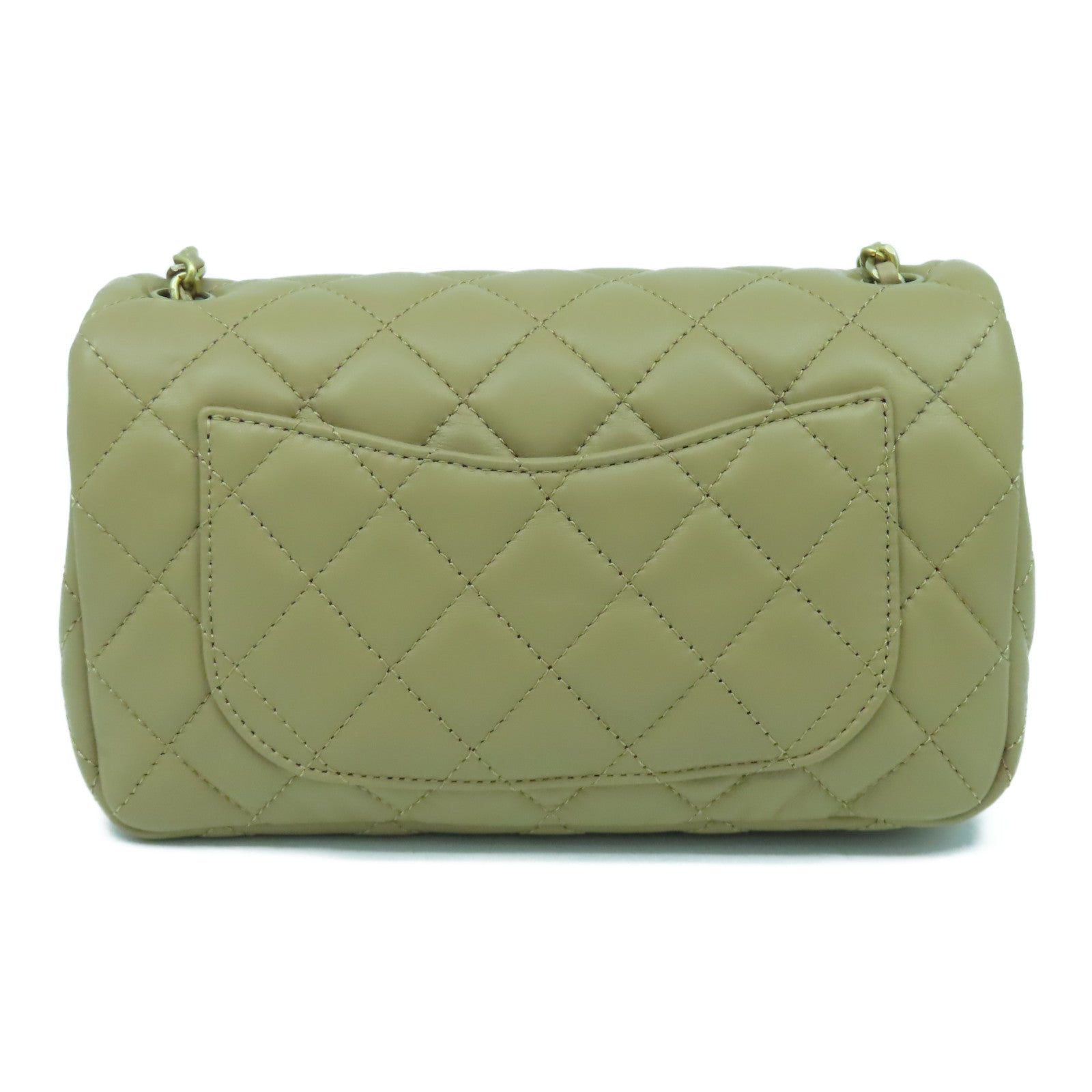 CHANEL 【激減優惠】菱格羊皮皮革Chain Shoulder Bag金扣鏈帶肩背袋米色