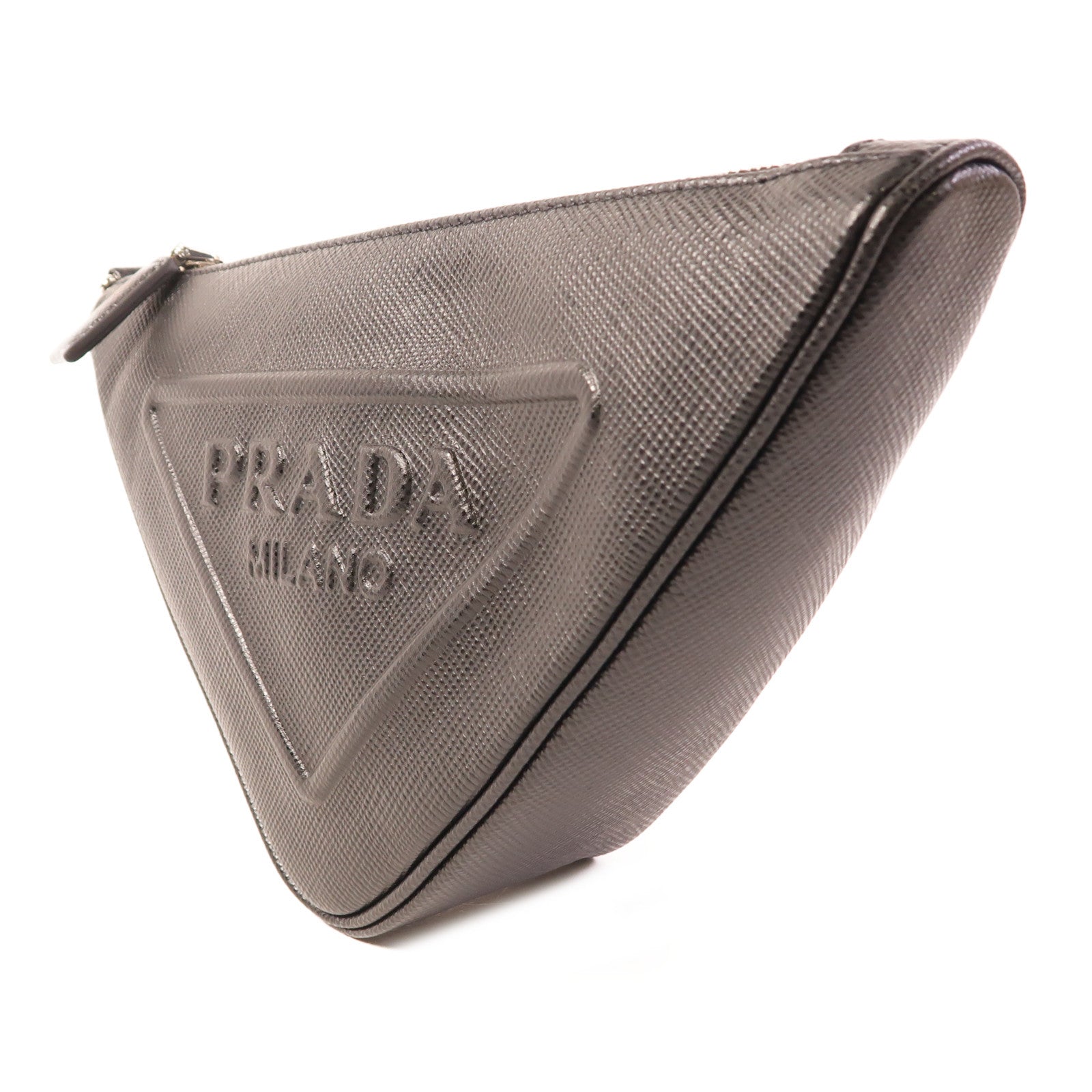 PRADA 牛皮皮革Hand Bag銀扣手拿包