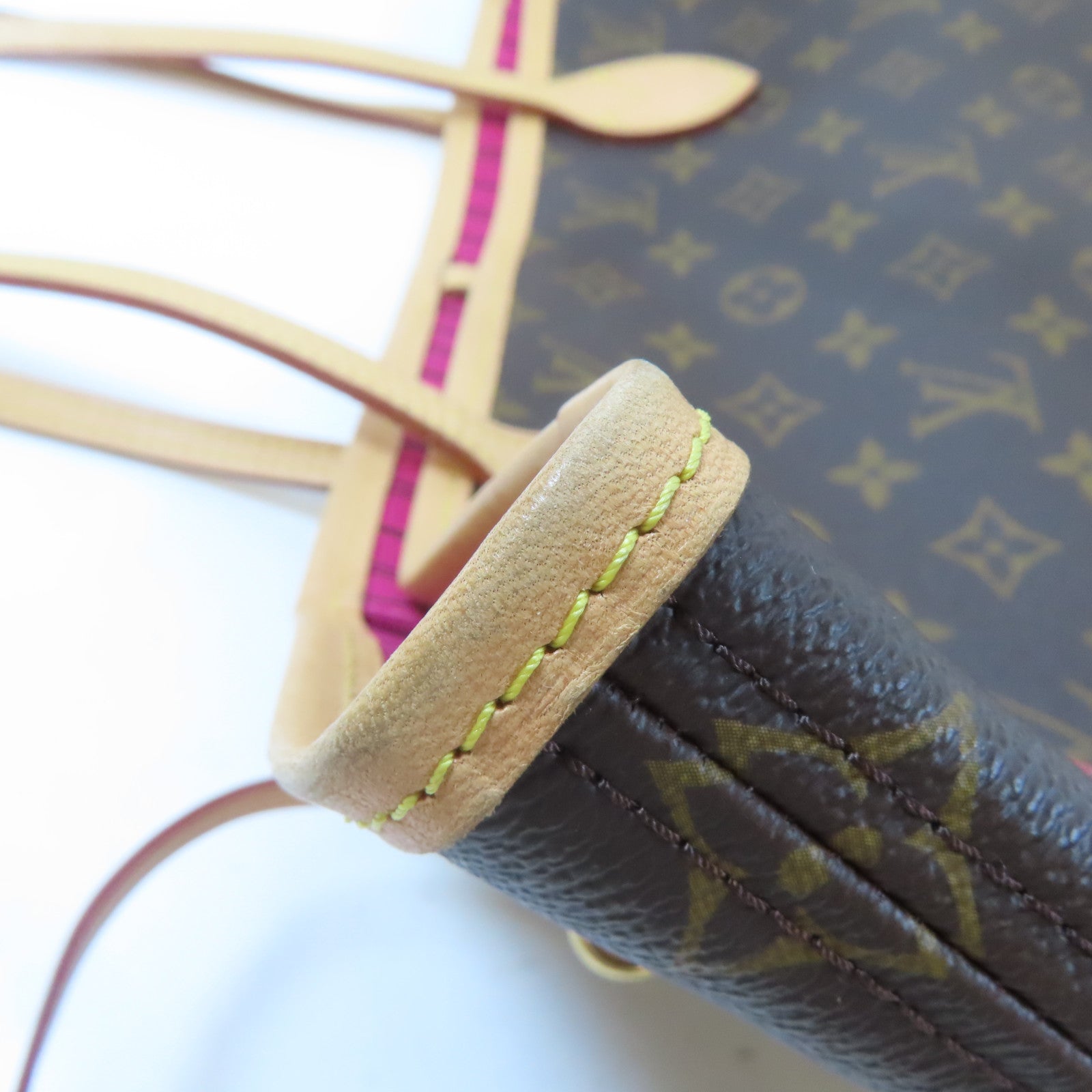 LOUIS VUITTON Monogram Neverfull MM金扣手挽袋啡色
