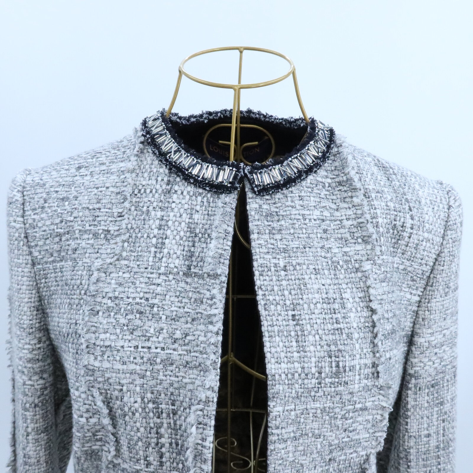 LOUIS VUITTON Cotton/Wool Collarless Jacket外套