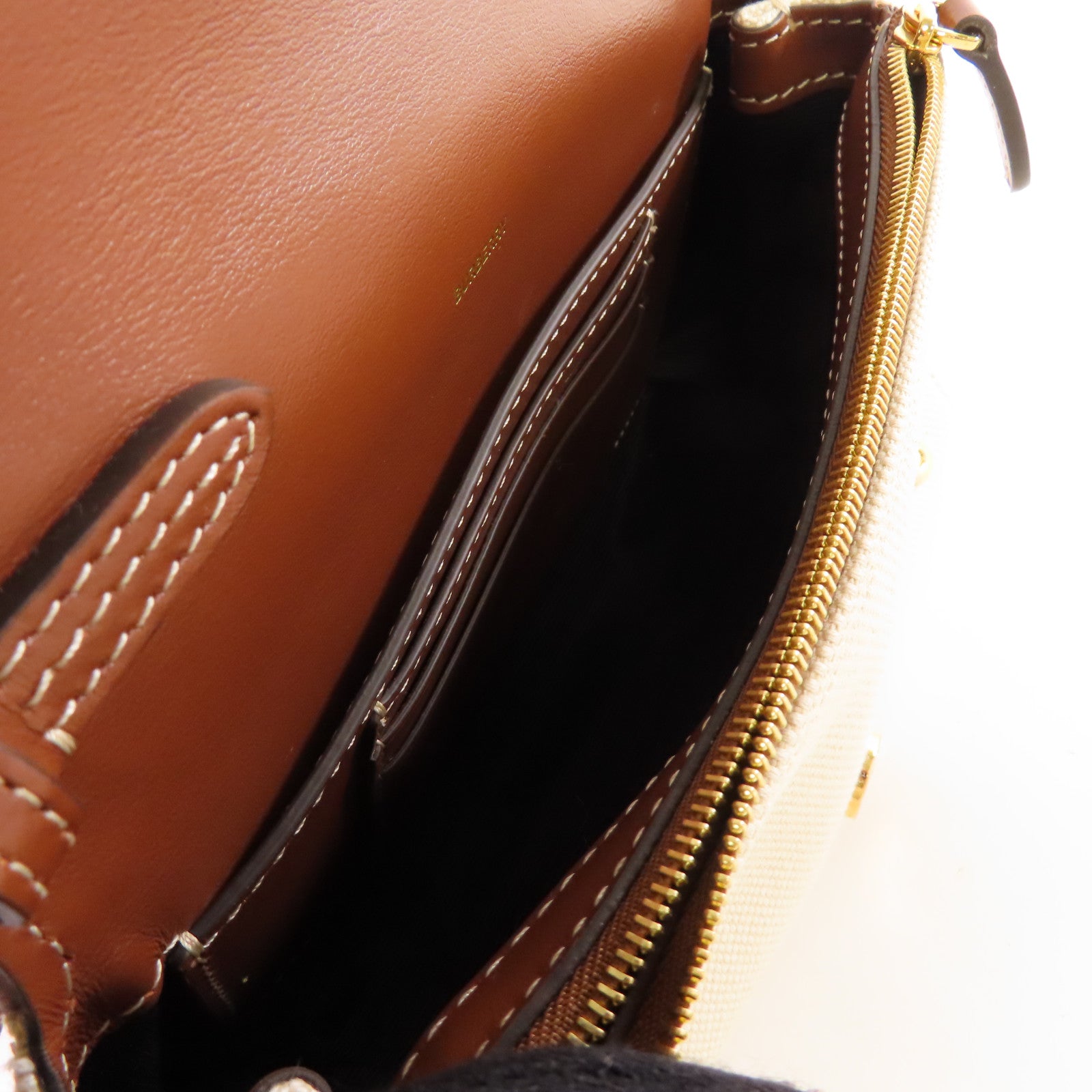 BURBERRY 帆布Shoulder Bag金扣肩背袋杏色/啡色