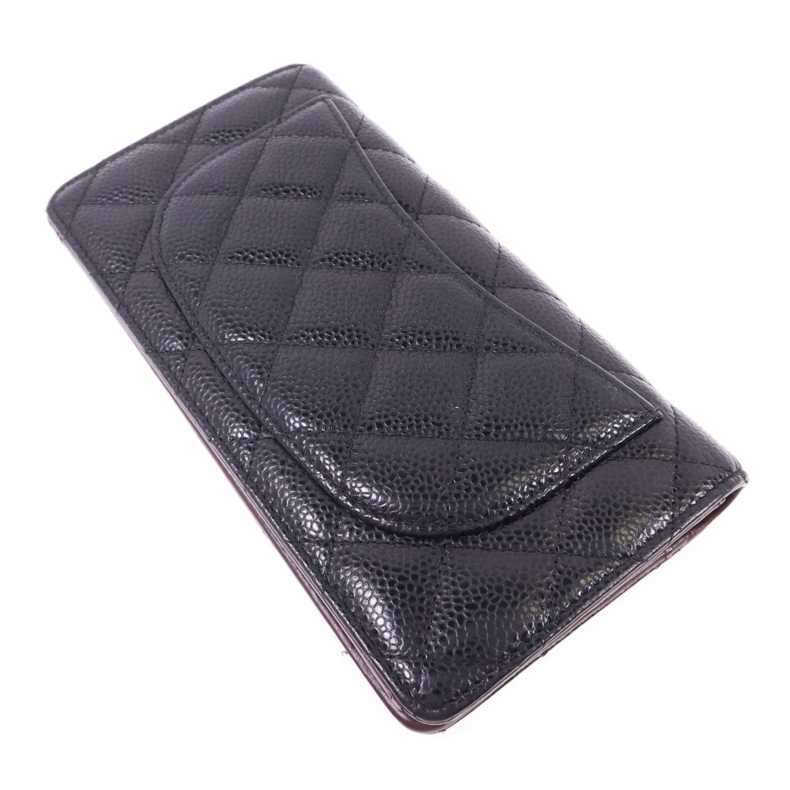 CHANEL 牛皮皮革Bifold Long Wallet銀扣長錢包