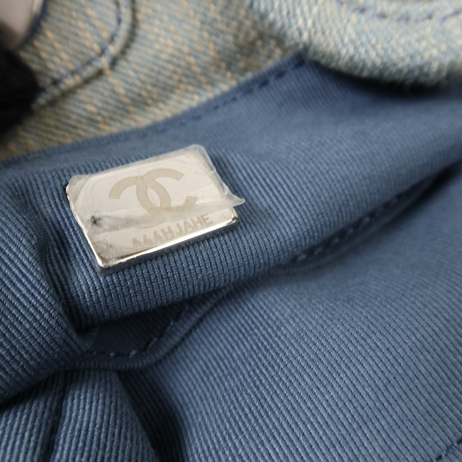 CHANEL 牛仔布Deauville MM手挽肩背兩用袋