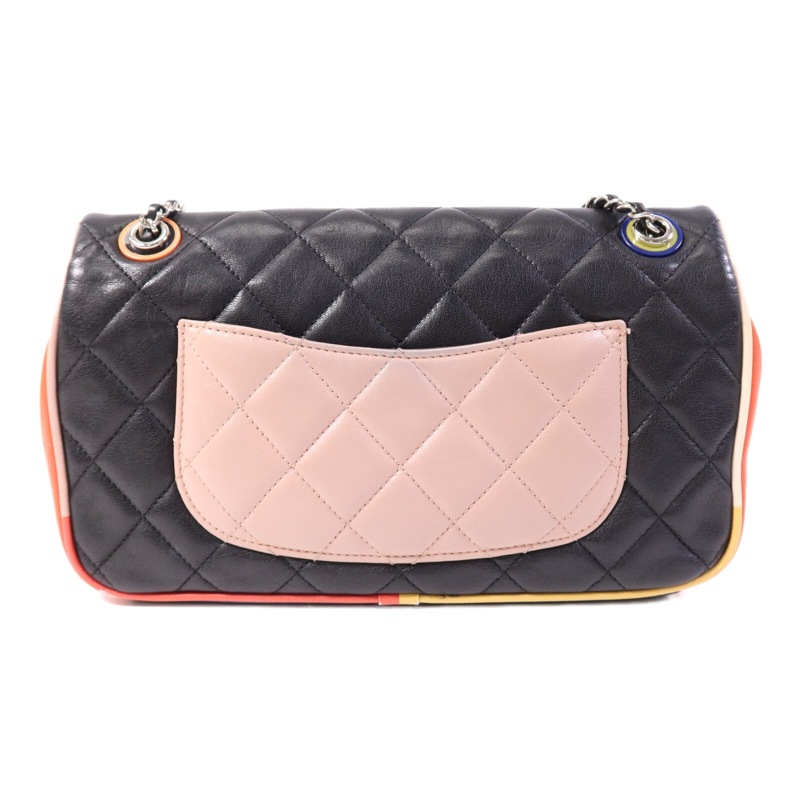 CHANEL 牛皮皮革Shoulder Bag銀扣鏈帶肩背袋