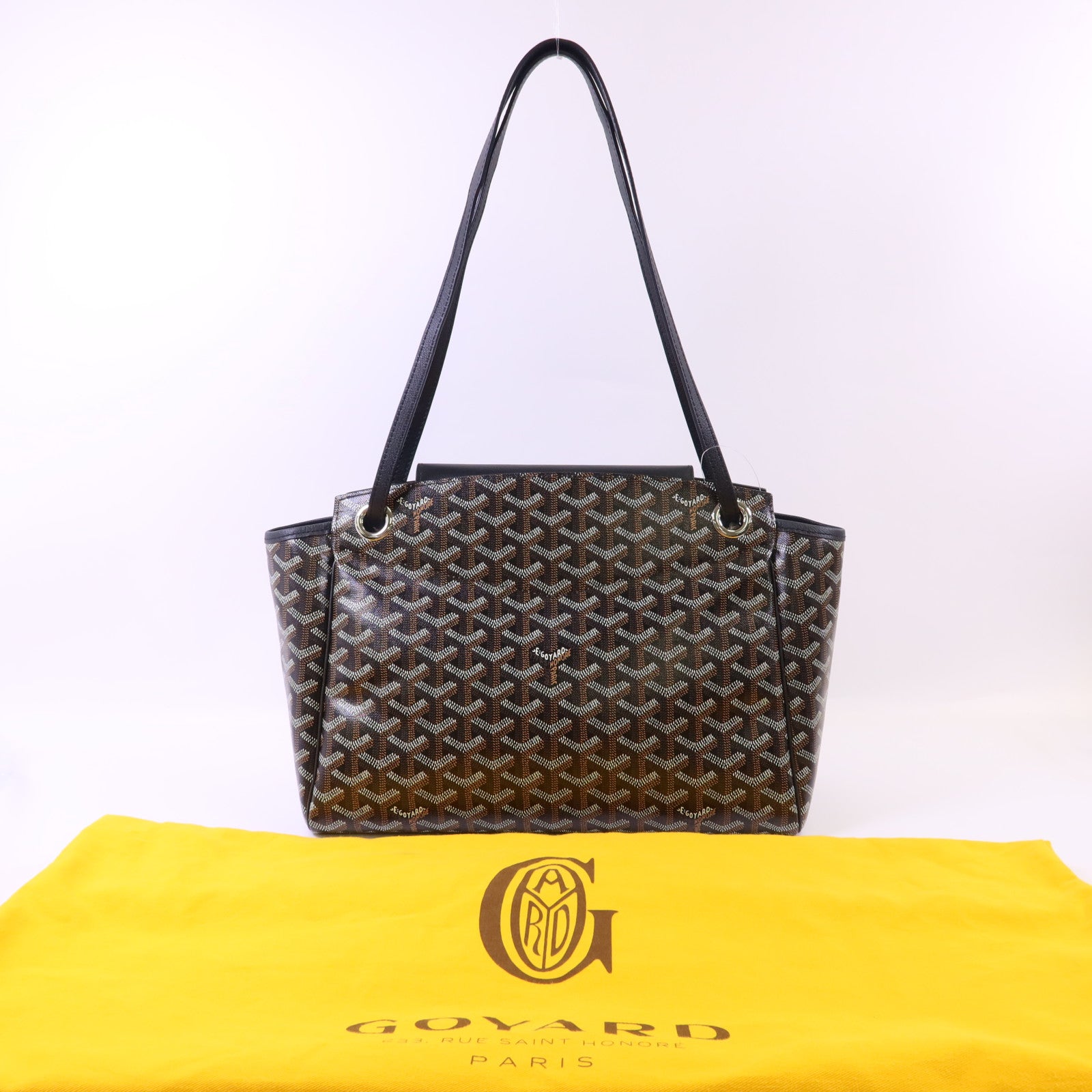 GOYARD 塗層帆布Rouette Souple銀扣肩背袋