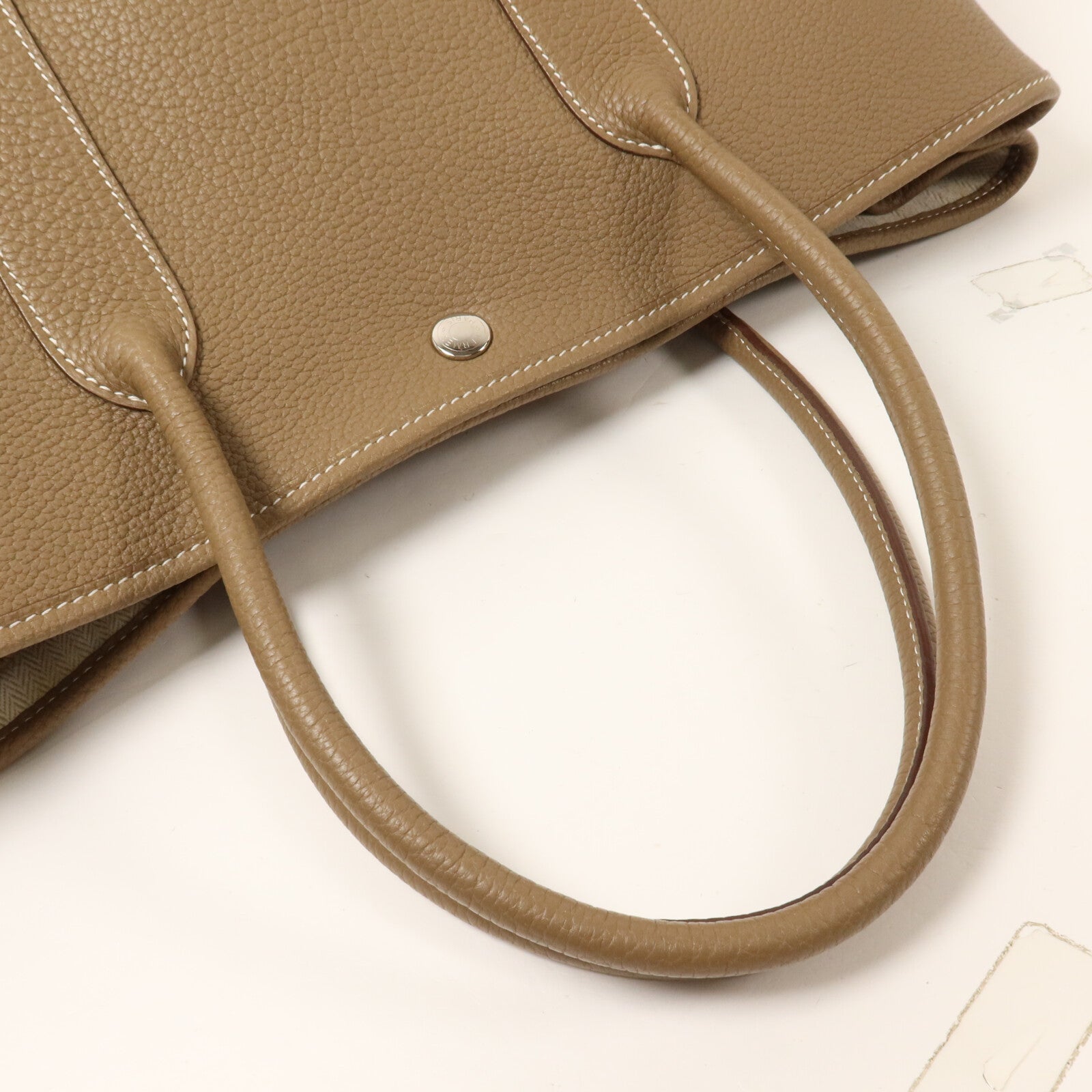 HERMES Negonda皮革Garden Party PM手挽袋Etoupe