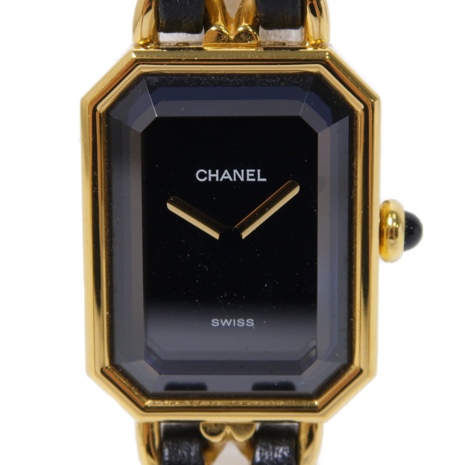 CHANEL Premiere XL鍍金手錶石英機芯黑色
