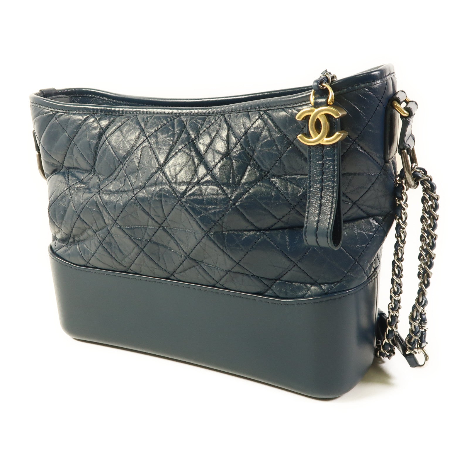 CHANEL 牛皮皮革Gabrielle Medium鏈帶肩背袋