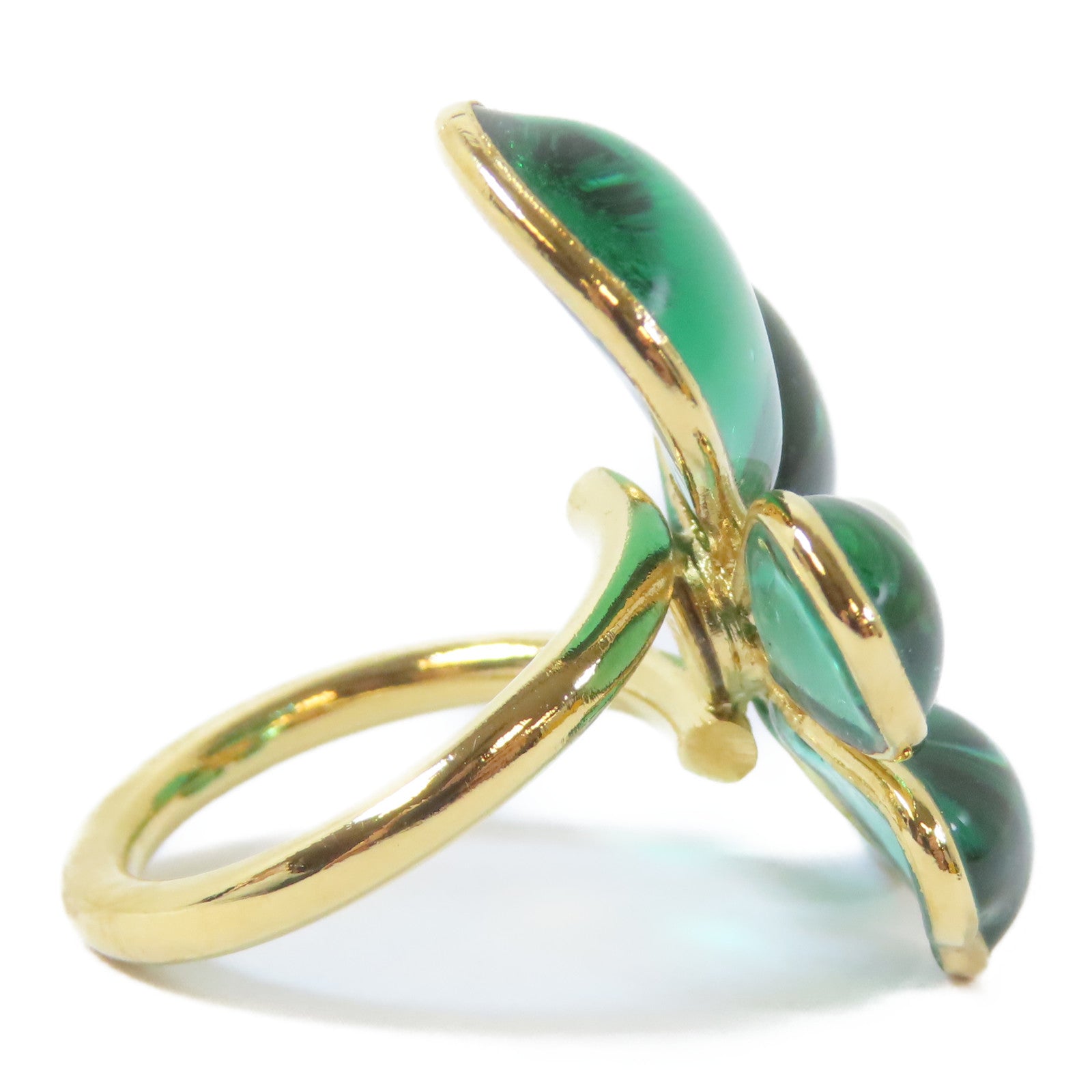 MULBERRY 金屬Flower Garden Ring戒指US#5綠色