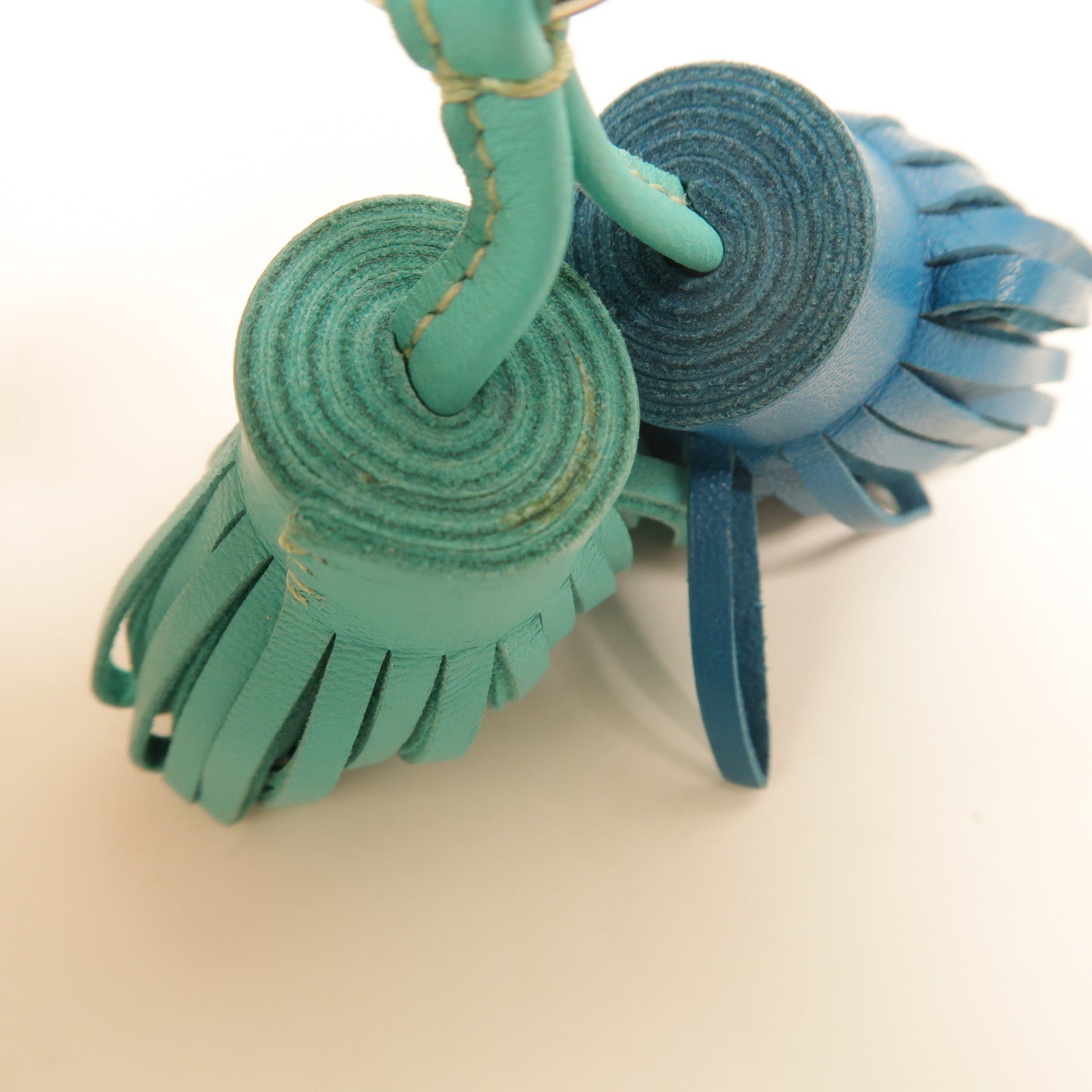 HERMES Milo皮革Carmen Uno-Dos掛飾Bleu lzmir/Lagon