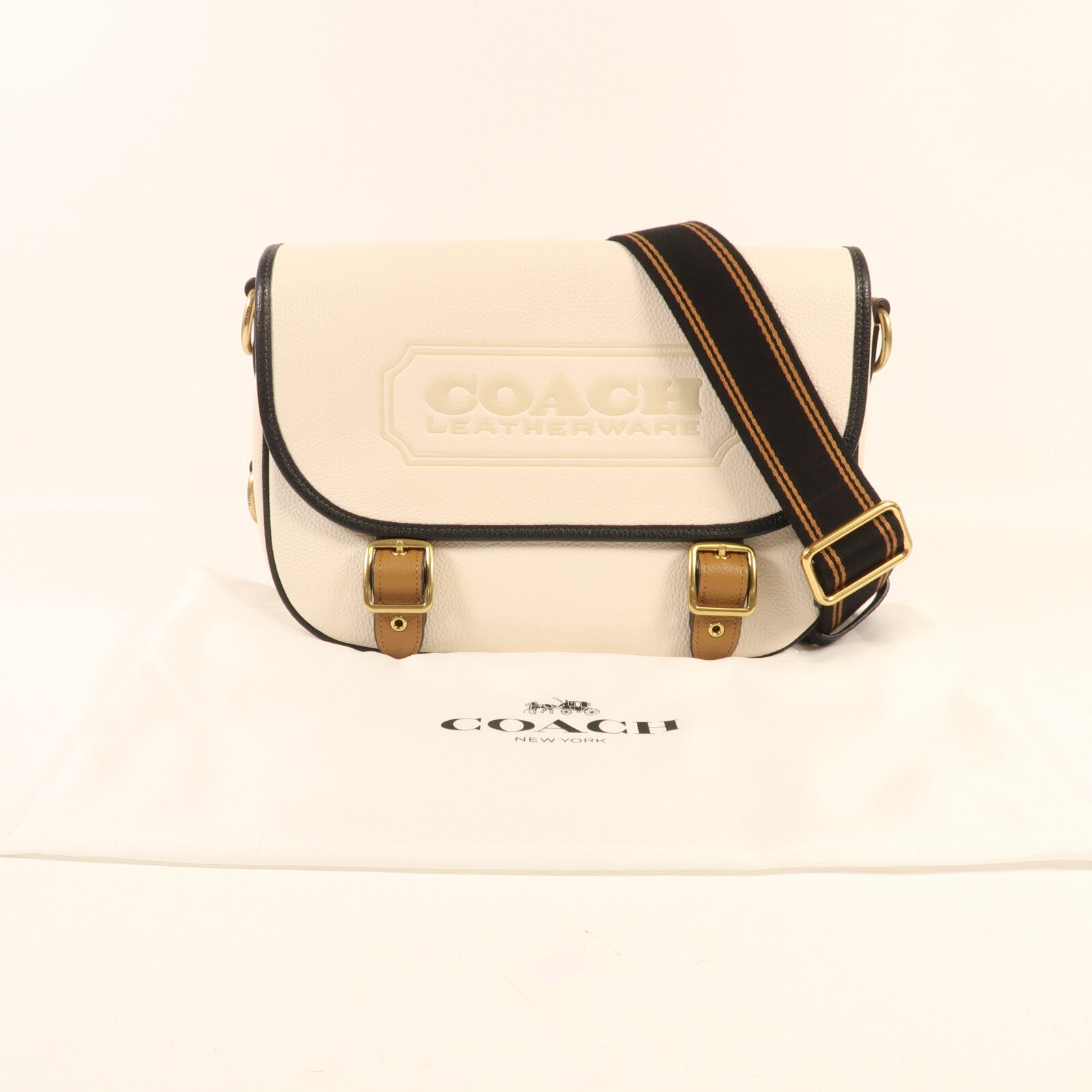 COACH 牛皮皮革Shoulder Bag金扣肩背袋