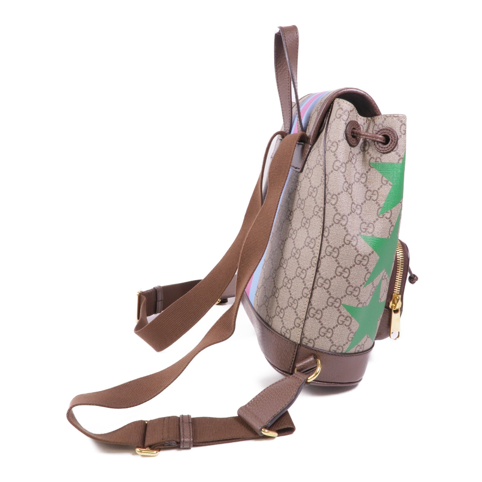 GUCCI 塗層帆布GG Supreme Backpack金扣背包