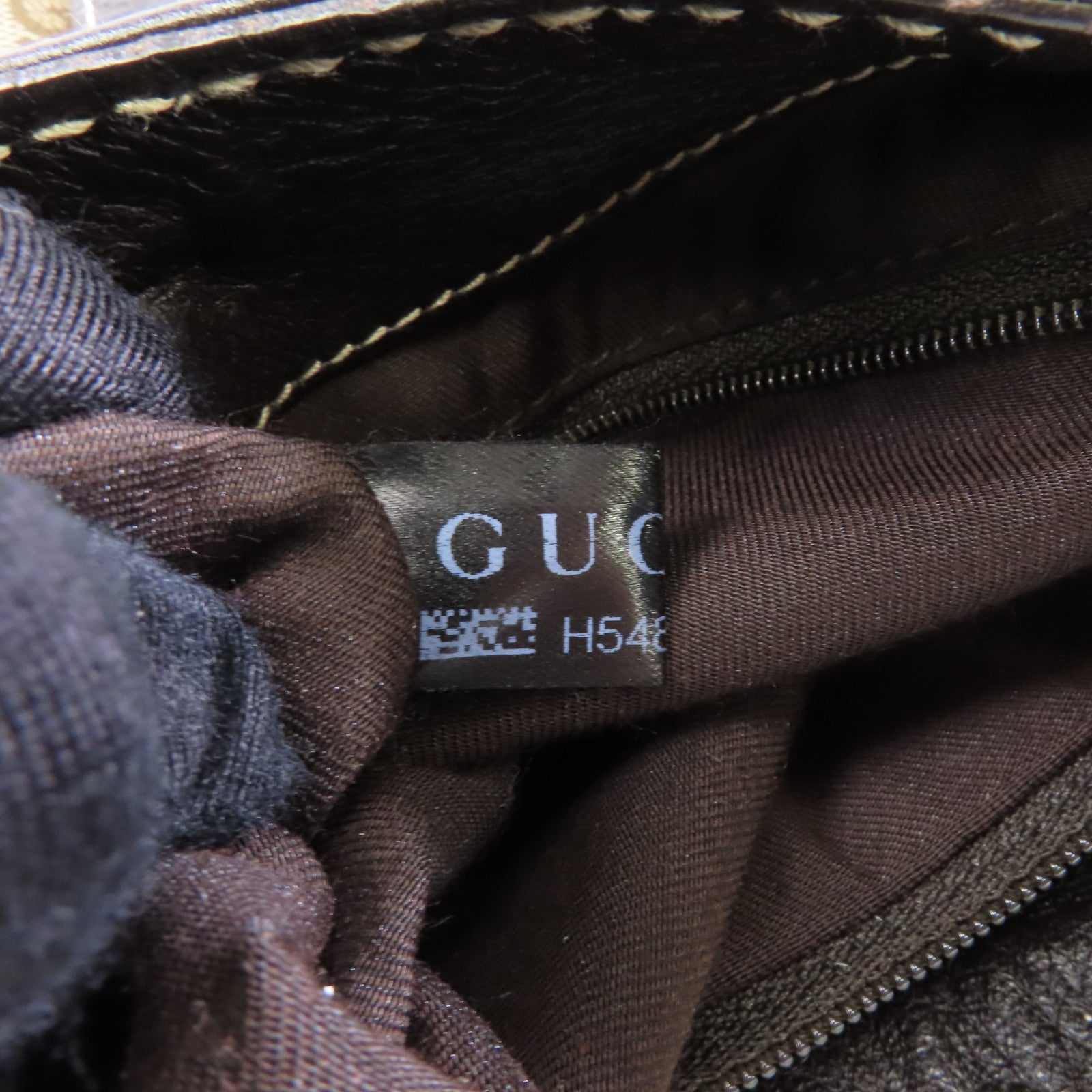 GUCCI 帆布Shoulder Bag金扣手挽袋棕色