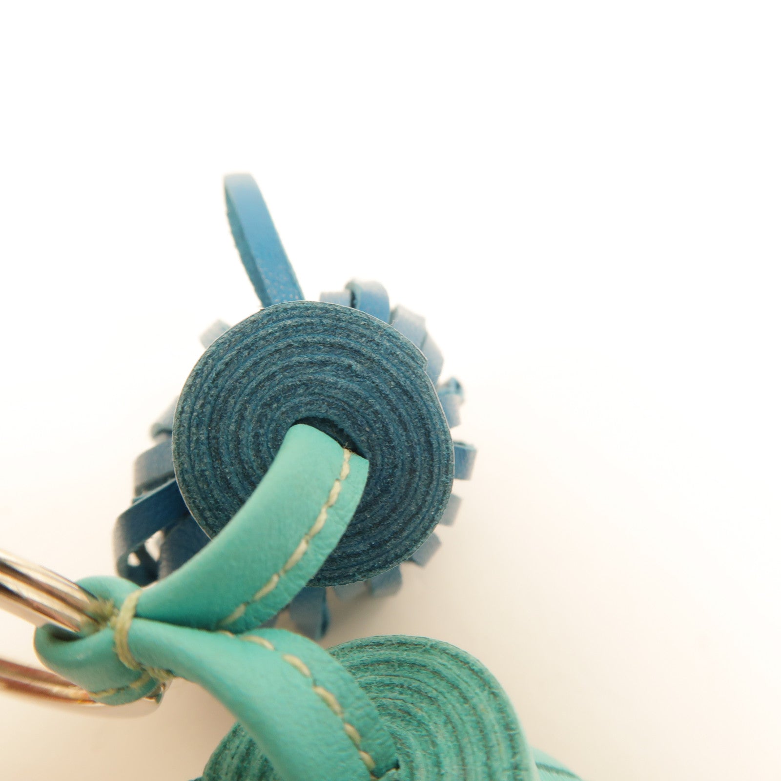 HERMES Milo皮革Carmen Uno-Dos掛飾Bleu lzmir/Lagon