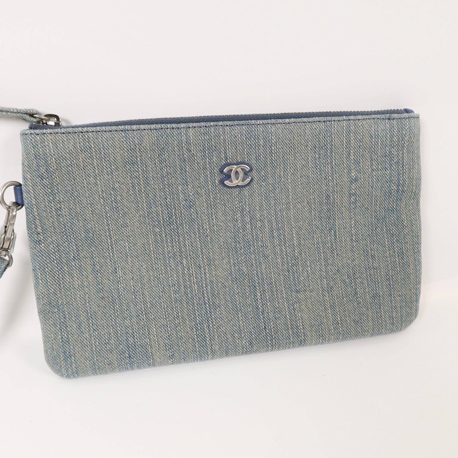 CHANEL 牛仔布Deauville MM手挽肩背兩用袋