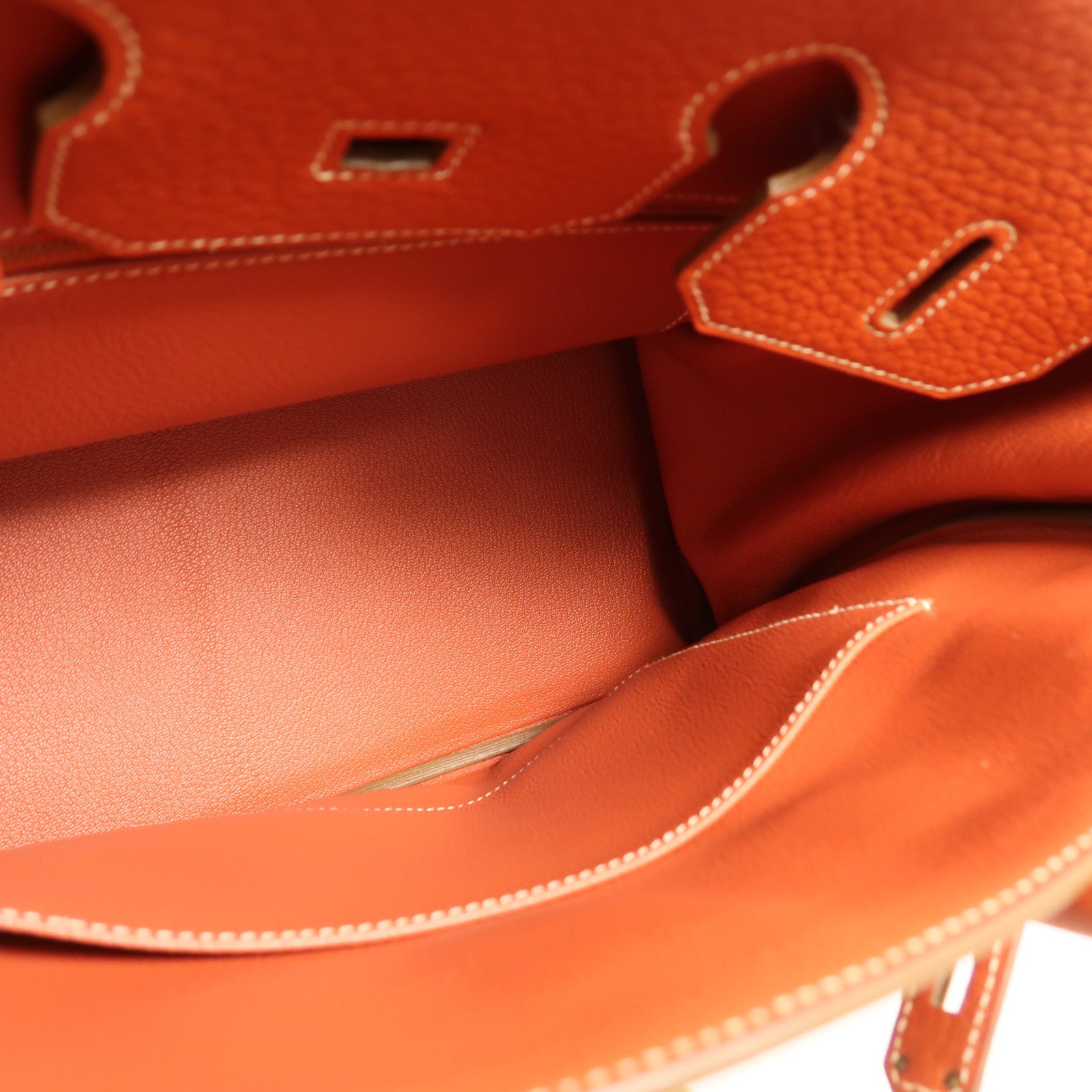 HERMES Fjord皮革Birkin 35手挽袋Sanguine