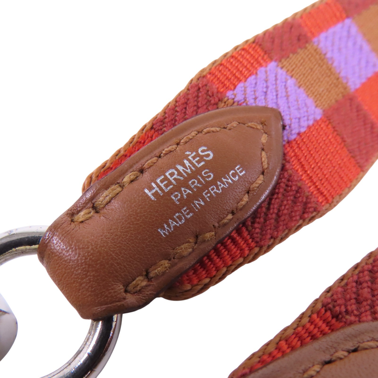 HERMES 帆布Shoulder Strap銀扣肩帶