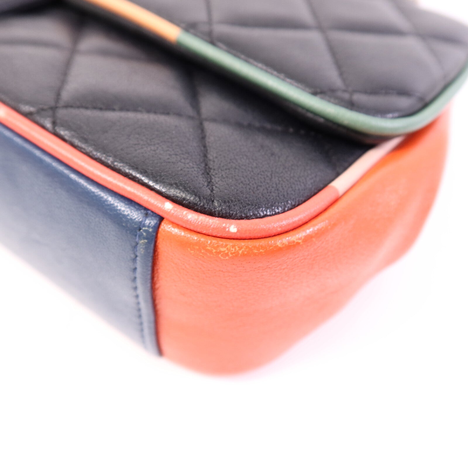 CHANEL 牛皮皮革Shoulder Bag銀扣鏈帶肩背袋