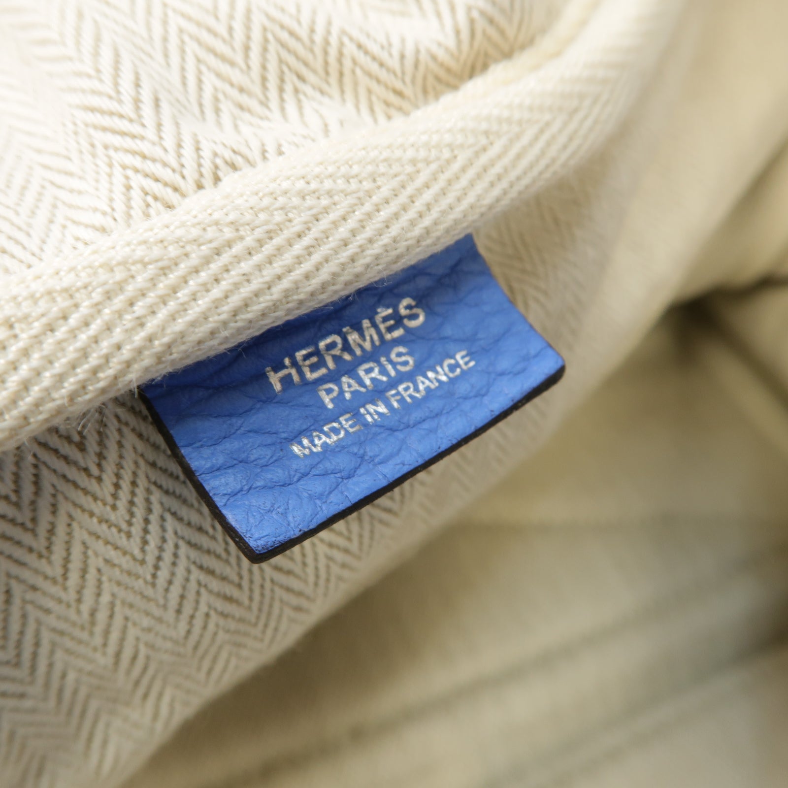 HERMES Clemence皮革Victoria Hand Bag銀扣手挽袋Bleu Paradise藍色