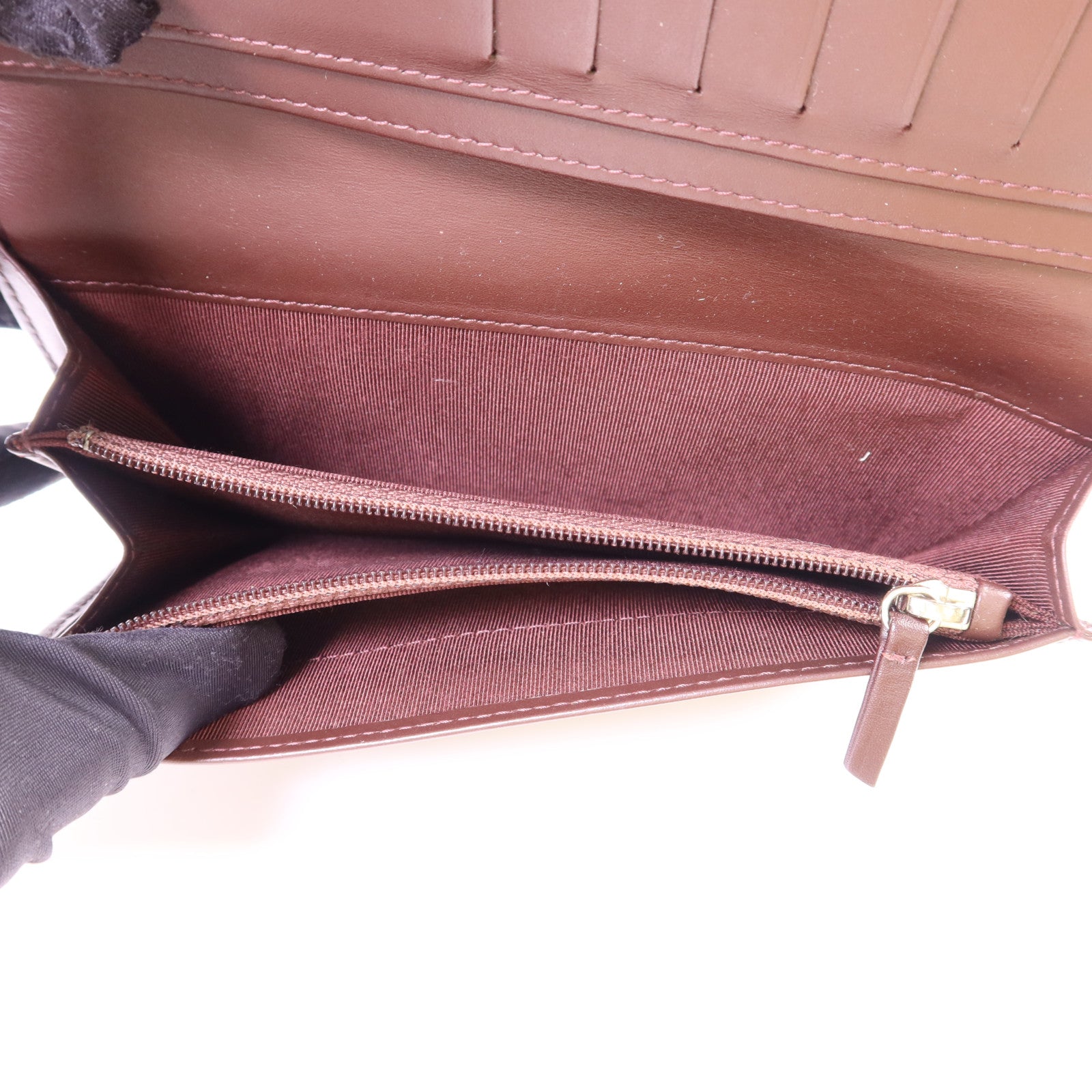 CHANEL 牛皮皮革Bifold Long Wallet銀扣長錢包