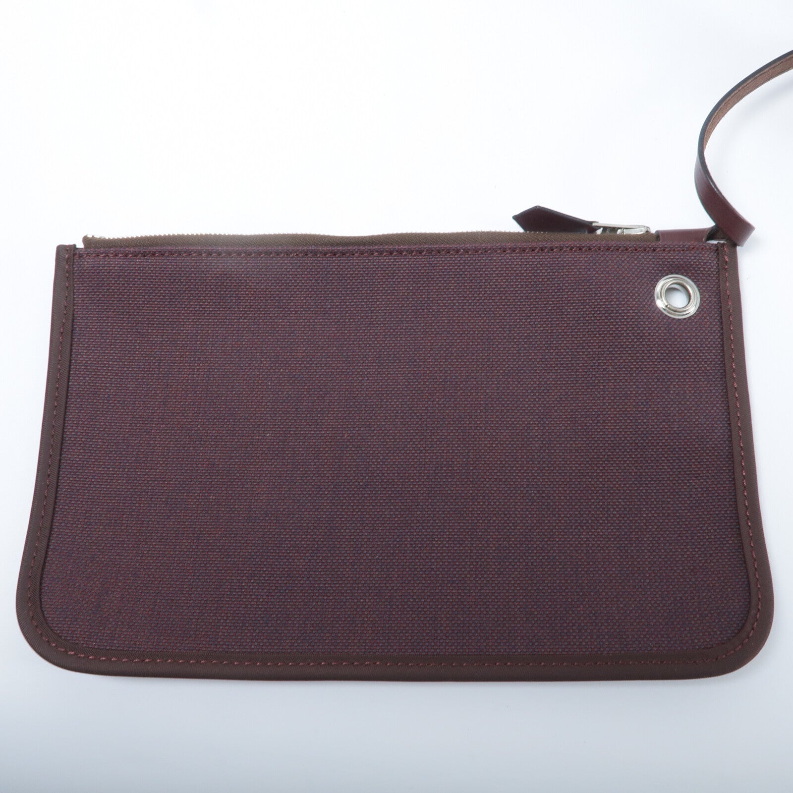 HERMES 帆布/Veau Hunter皮革Herbag MM手挽肩背兩用袋Rouge H