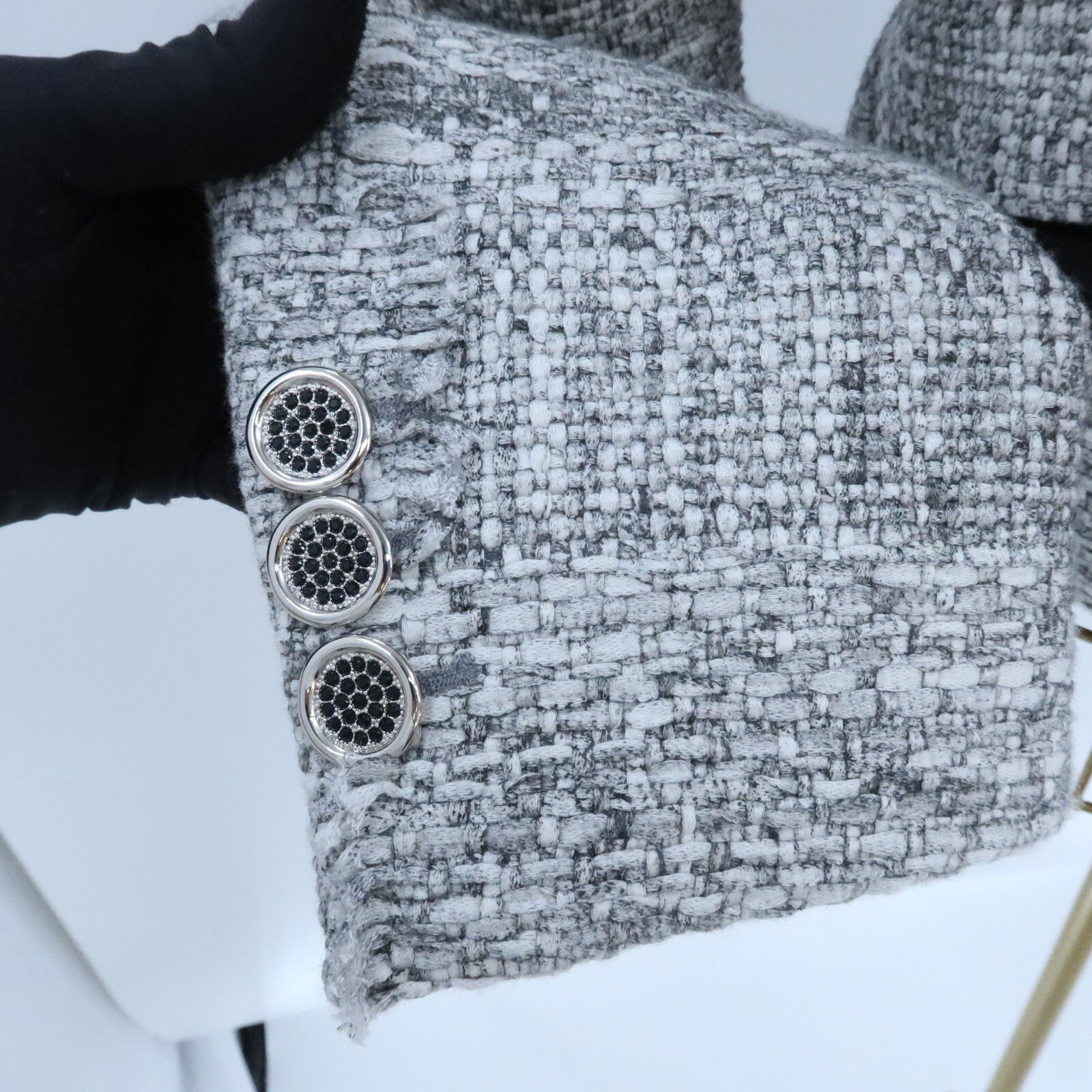 LOUIS VUITTON Cotton/Wool Collarless Jacket外套