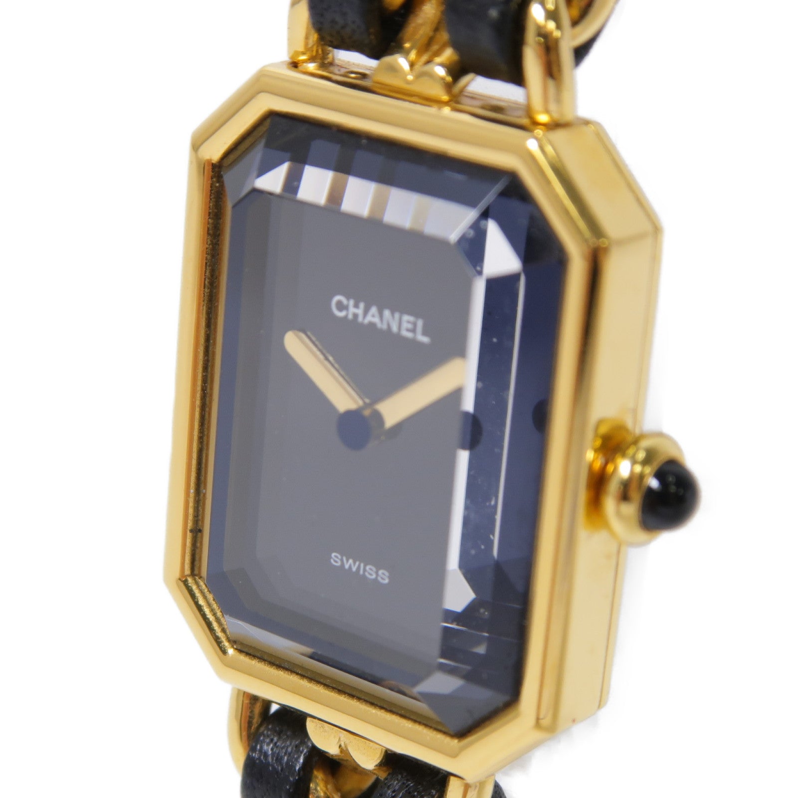 CHANEL Premiere XL鍍金手錶石英機芯黑色