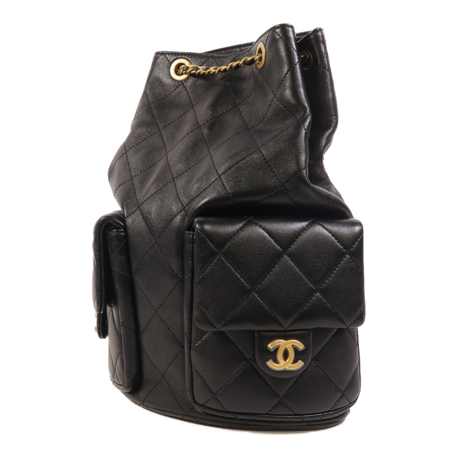 CHANEL 羊皮皮革25C Backpack金扣背包