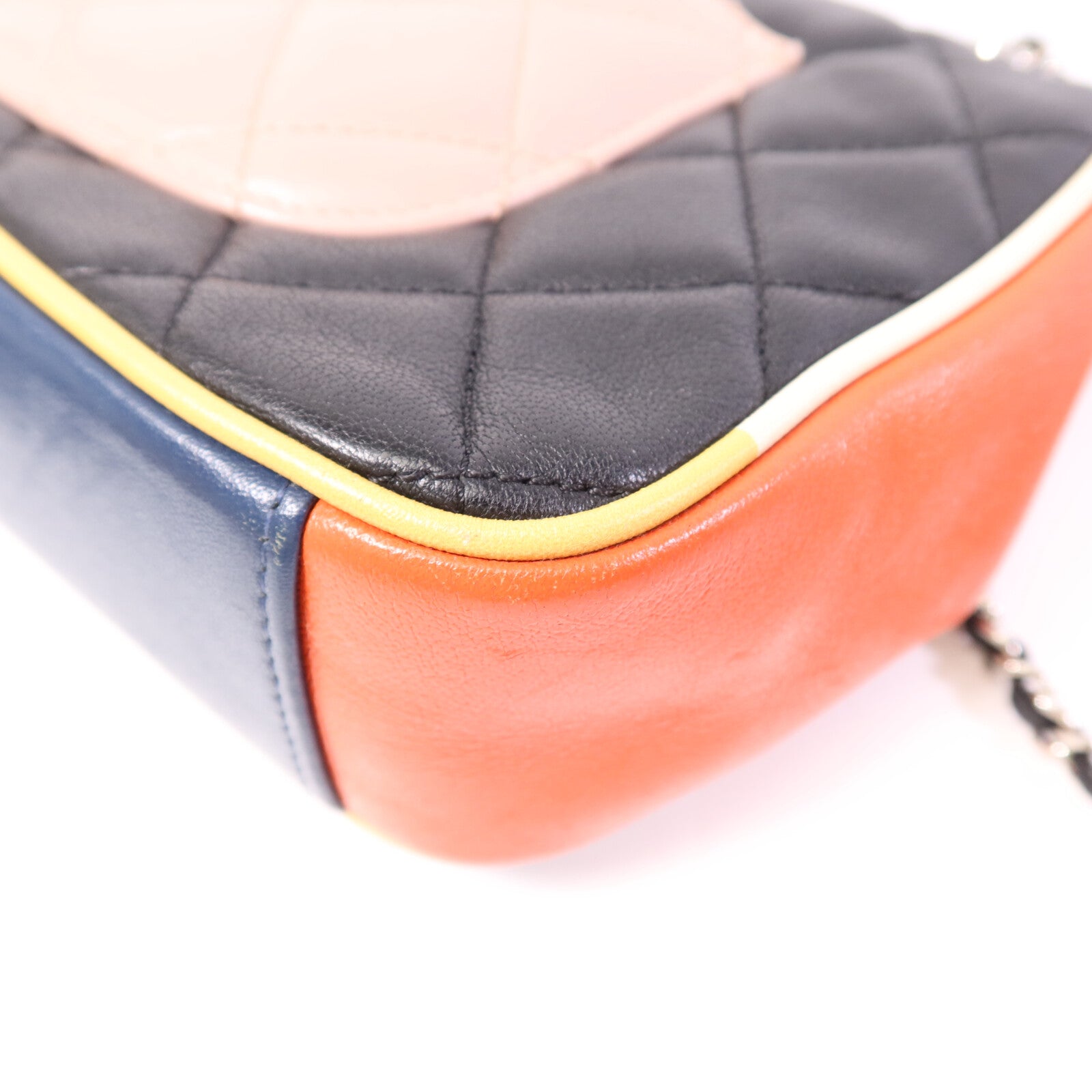 CHANEL 牛皮皮革Shoulder Bag銀扣鏈帶肩背袋