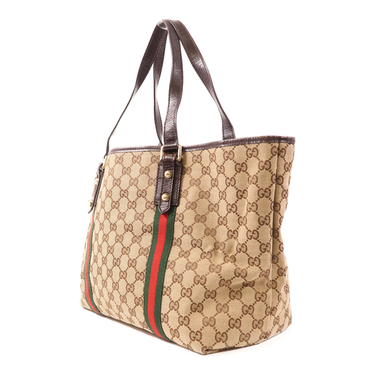 GUCCI 帆布Sherry Line金扣肩背袋