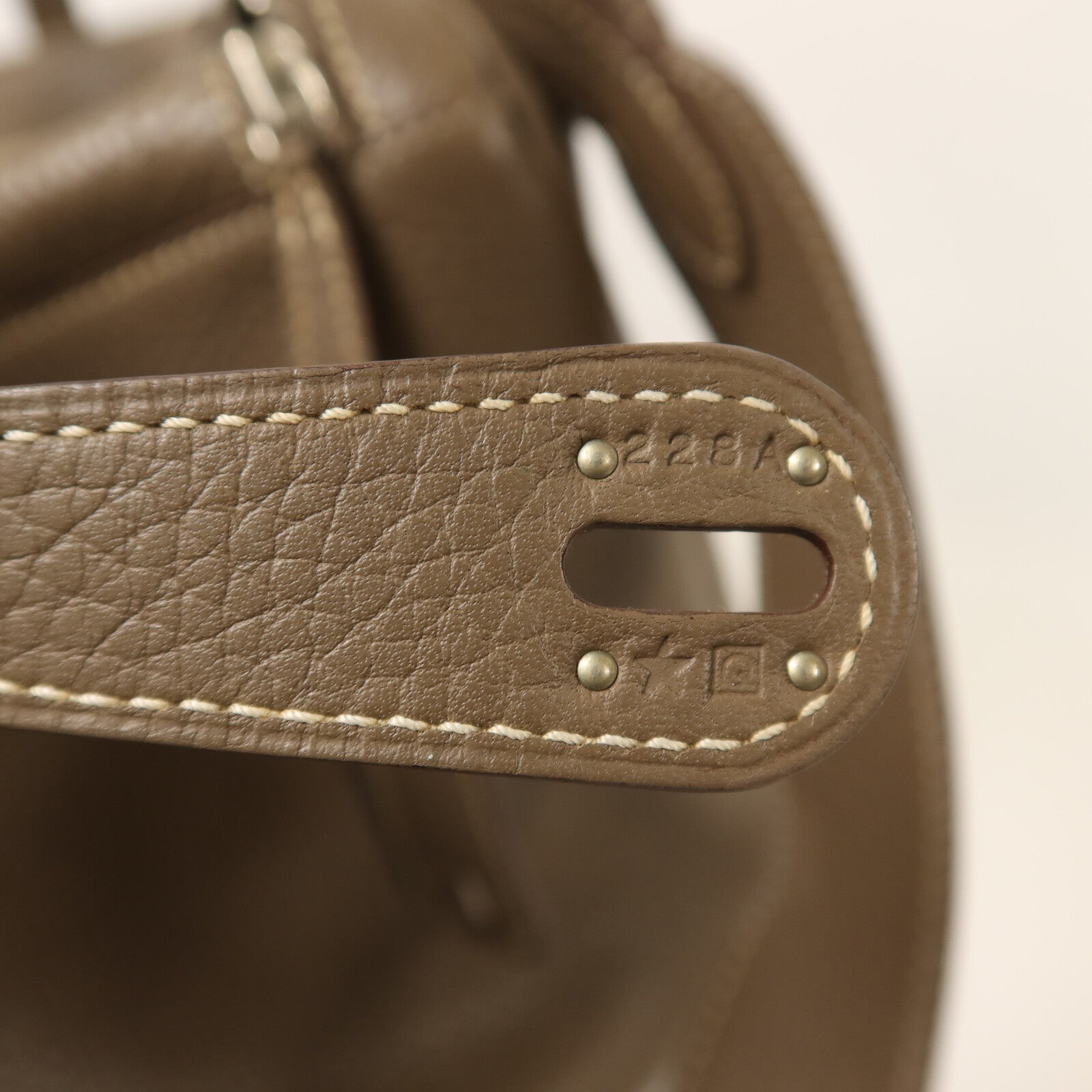 HERMES Clemence皮革Lindy 34銀扣手挽肩背兩用袋Etoupe