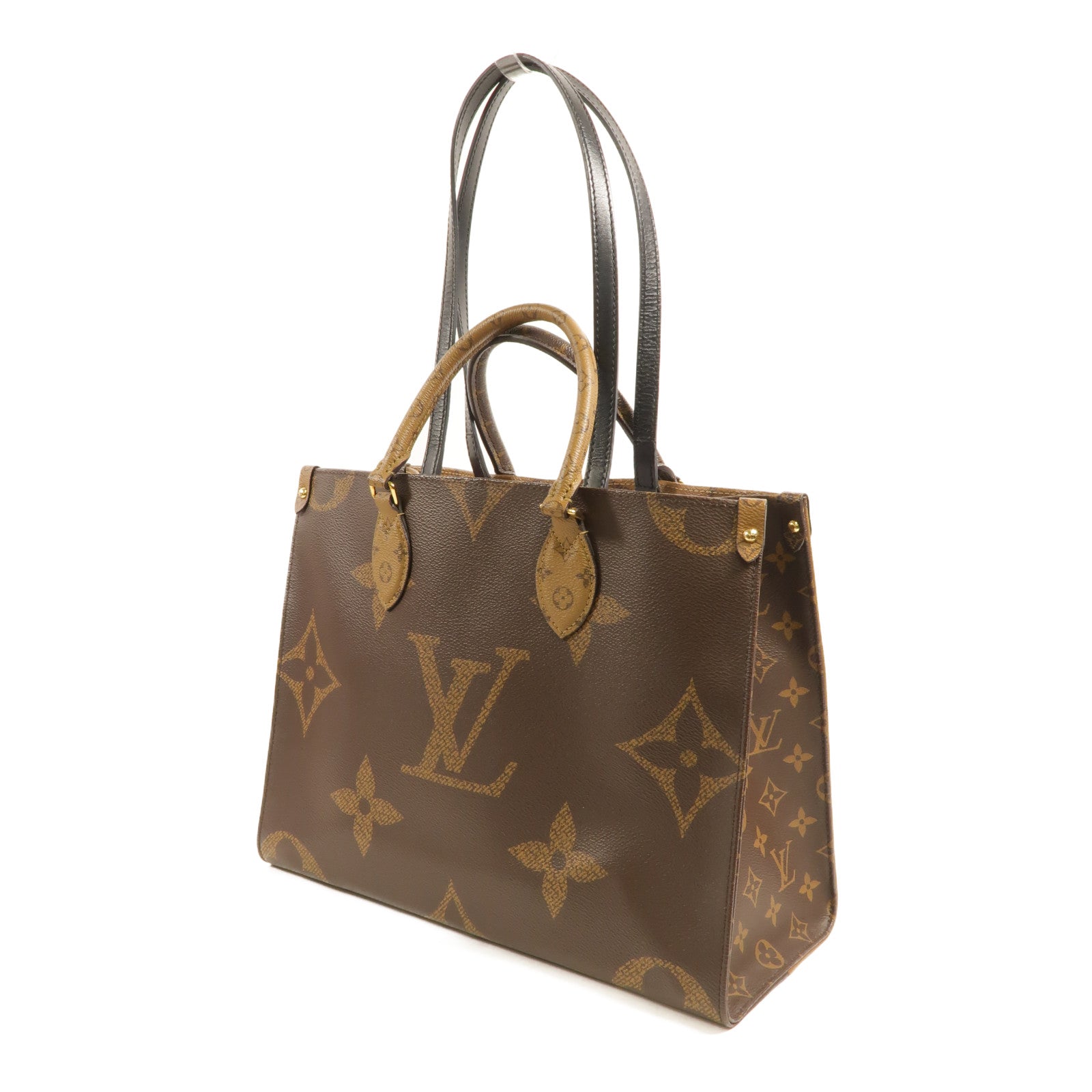LOUIS VUITTON Monogram Giant On The Go MM金扣手挽肩背兩用袋