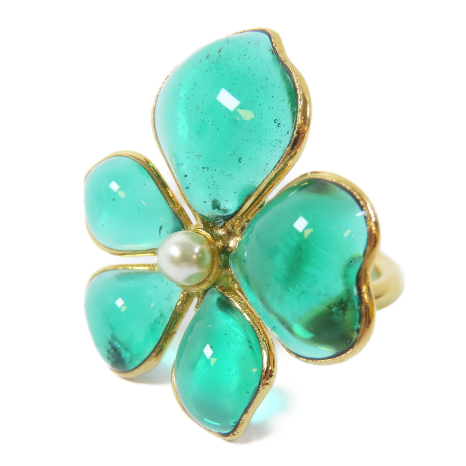 MULBERRY 金屬Flower Garden Ring戒指US#5綠色