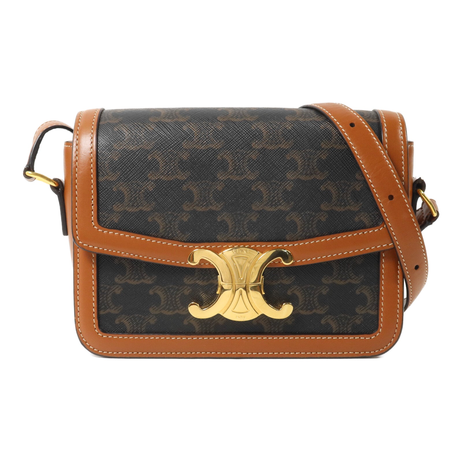 CELINE 塗層帆布Teen Triomphe肩背袋