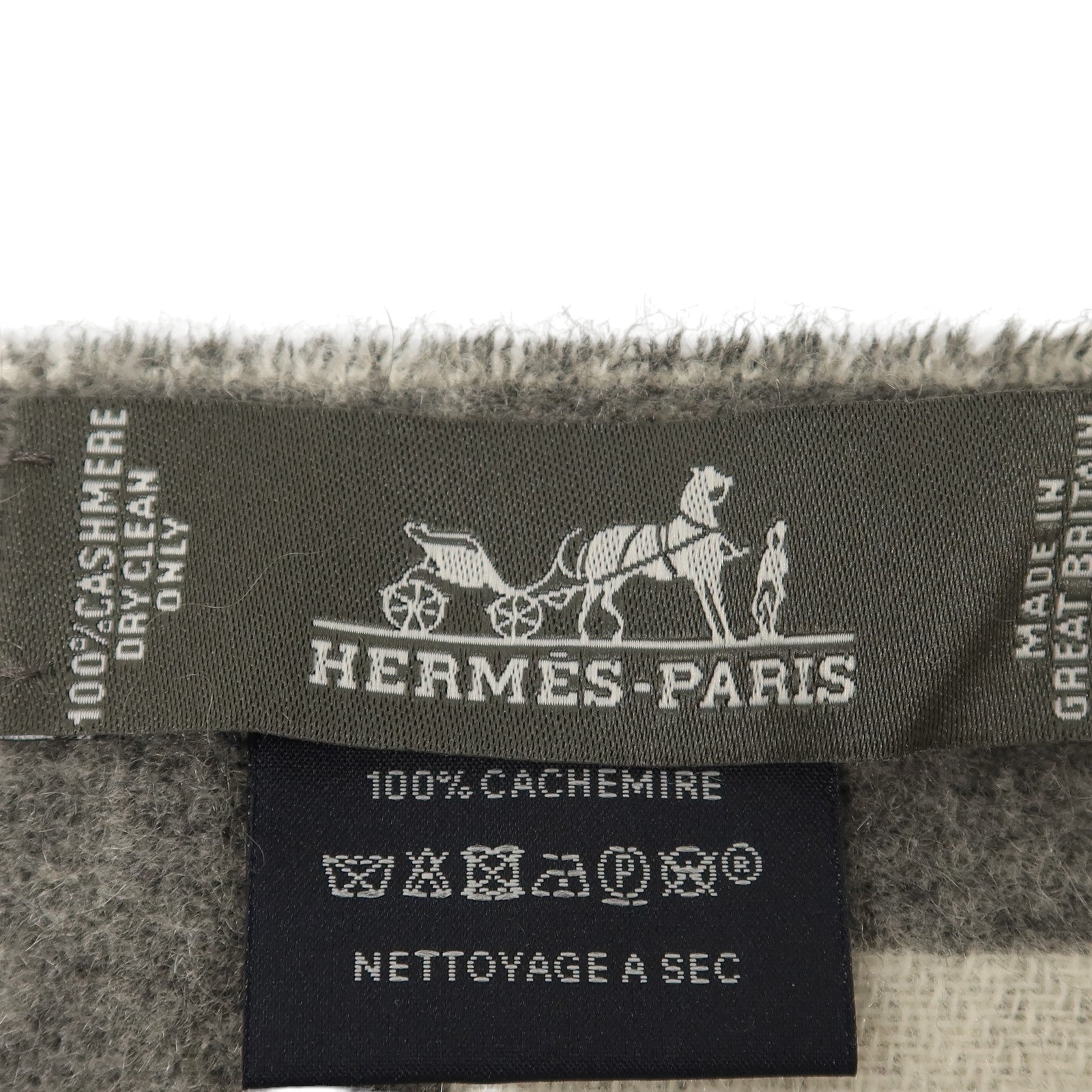 HERMES 羊絨Casaque Do Re Boucles Scarf 30x140圍巾