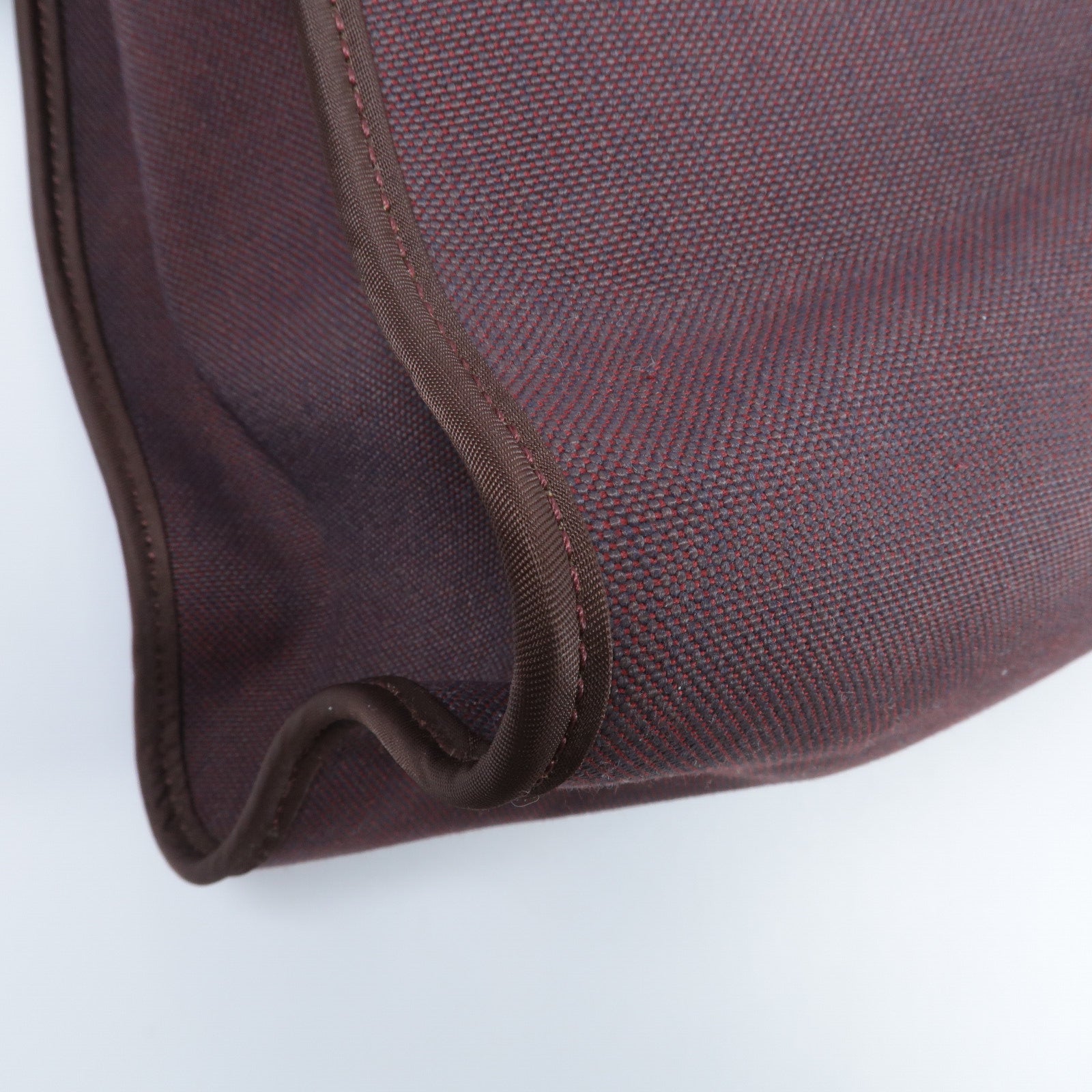 HERMES 帆布/Veau Hunter皮革Herbag MM手挽肩背兩用袋Rouge H