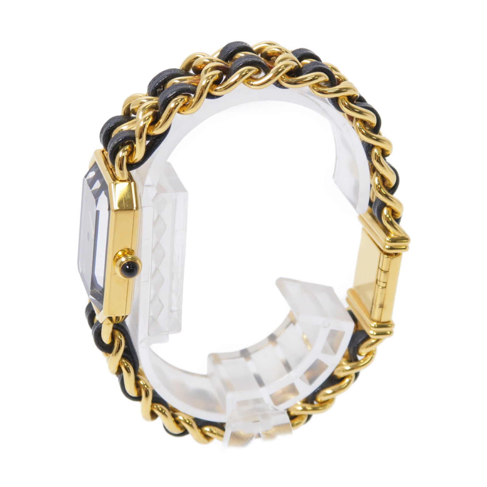 CHANEL Premiere XL鍍金手錶石英機芯黑色