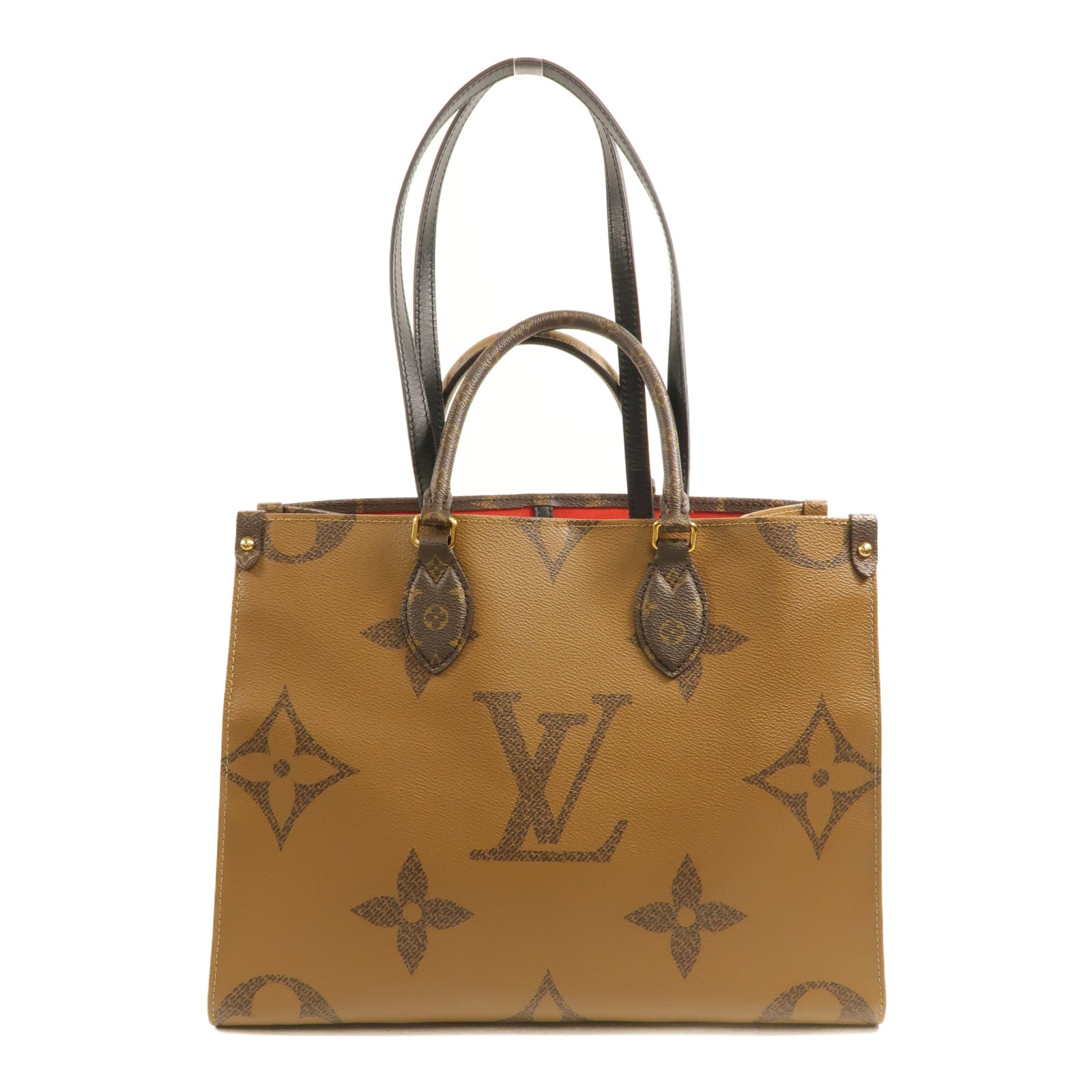 LOUIS VUITTON Monogram Giant On The Go MM金扣手挽肩背兩用袋