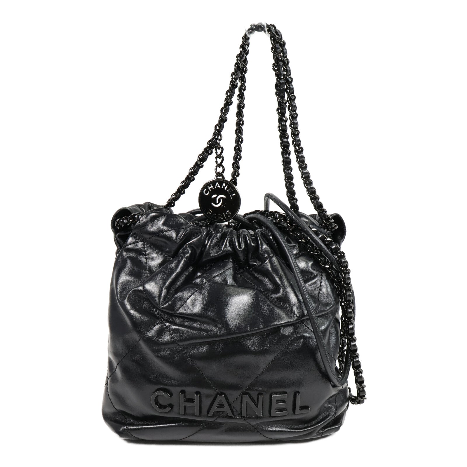 CHANEL 牛皮皮革C22 Mini鏈帶肩背袋