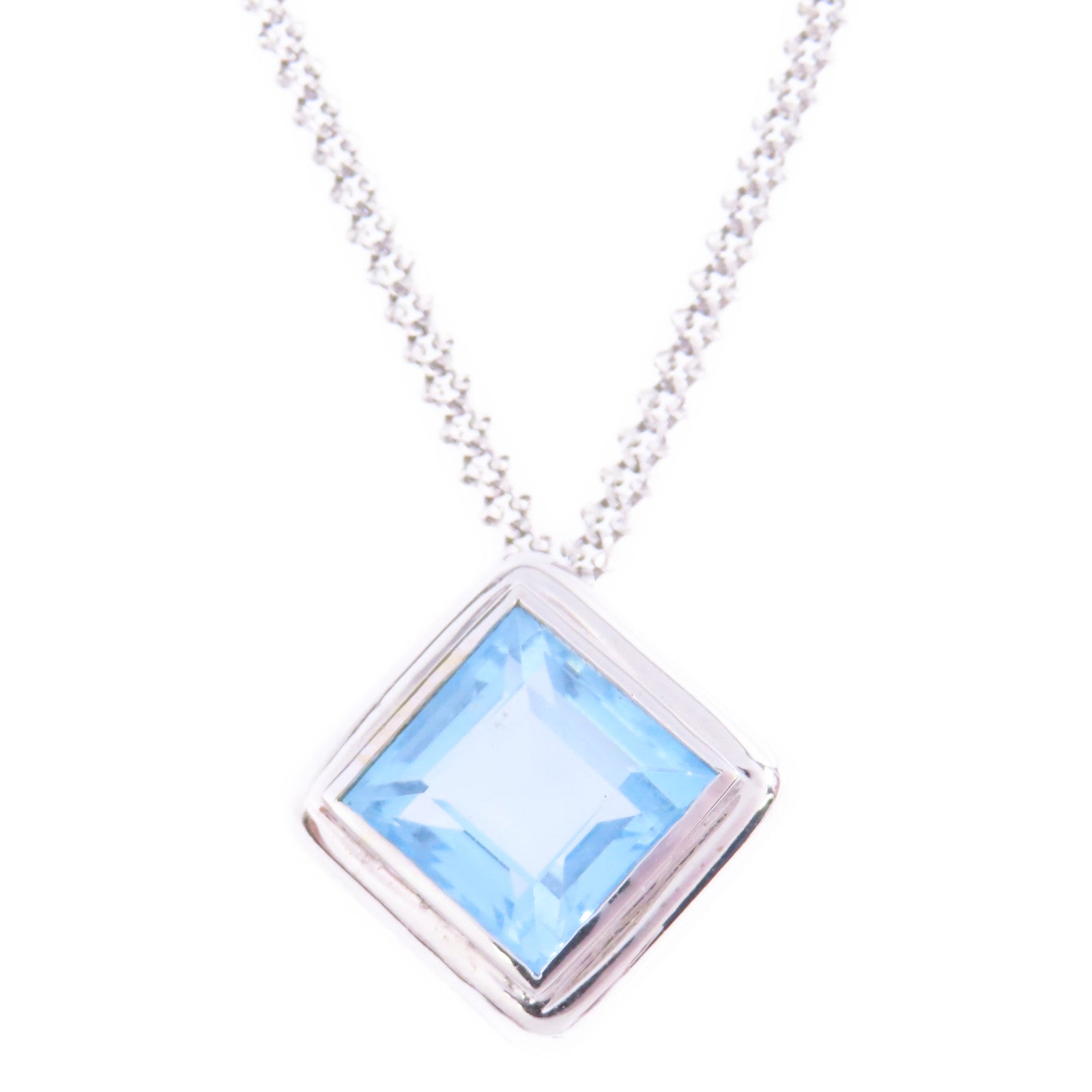JEWELRY 【激減優惠】18K白金/藍拓帕石Bule Topaz Necklace項鏈