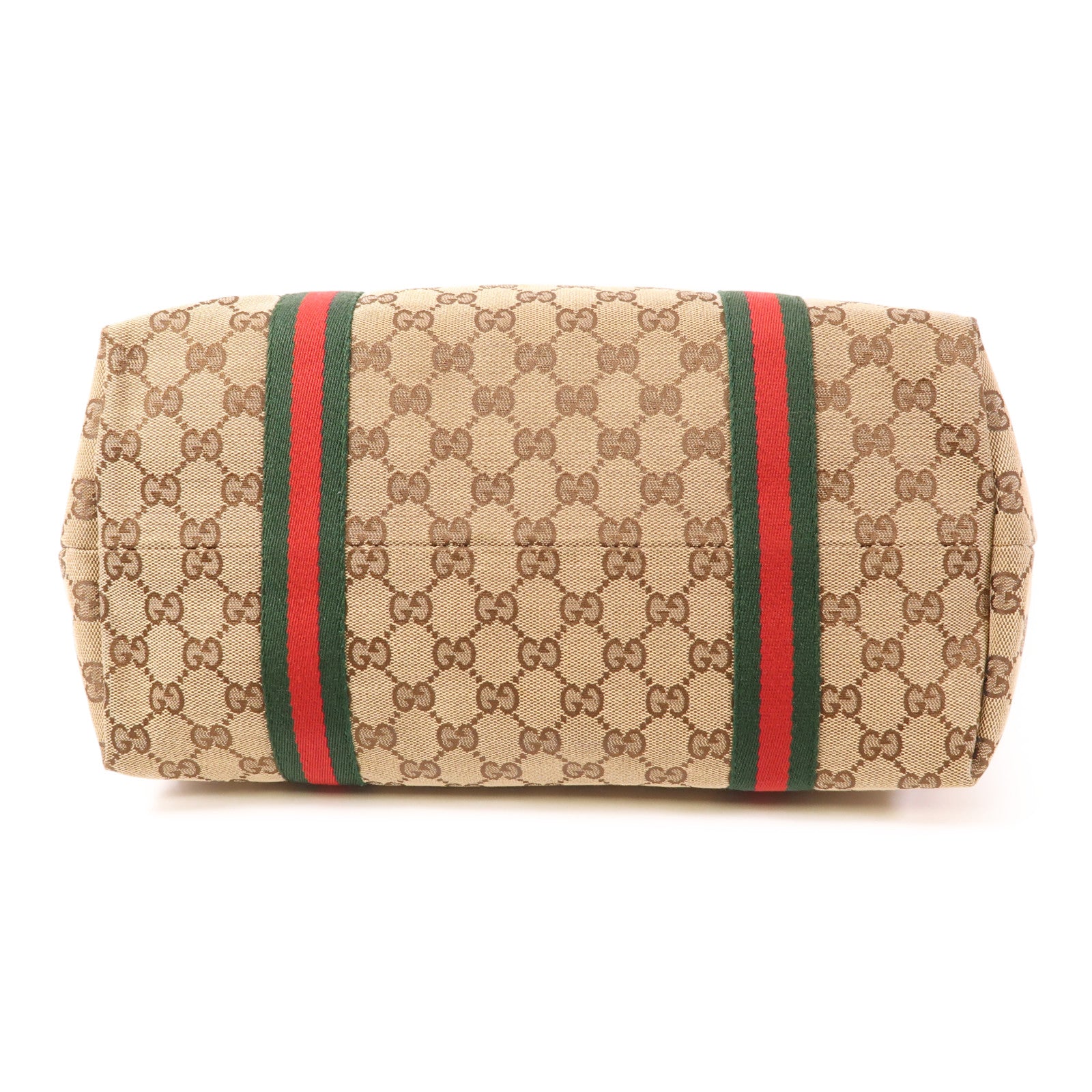 GUCCI 帆布Sherry Line金扣肩背袋