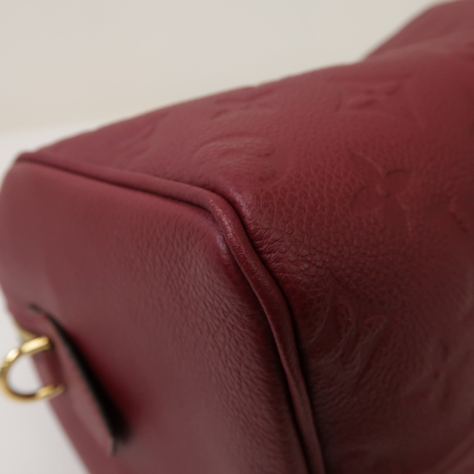 LOUIS VUITTON Monogram Empreinte Speedy Bandouliere 30金扣手挽肩背兩用袋紫紅色