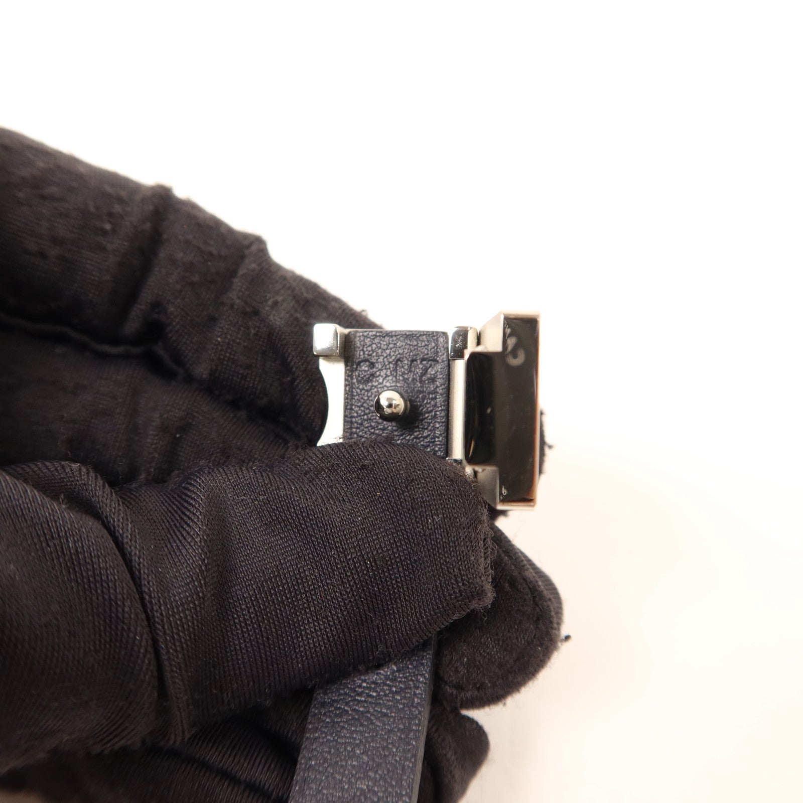 HERMES Swift皮革A To Z金扣手鏈Bleu Indigo