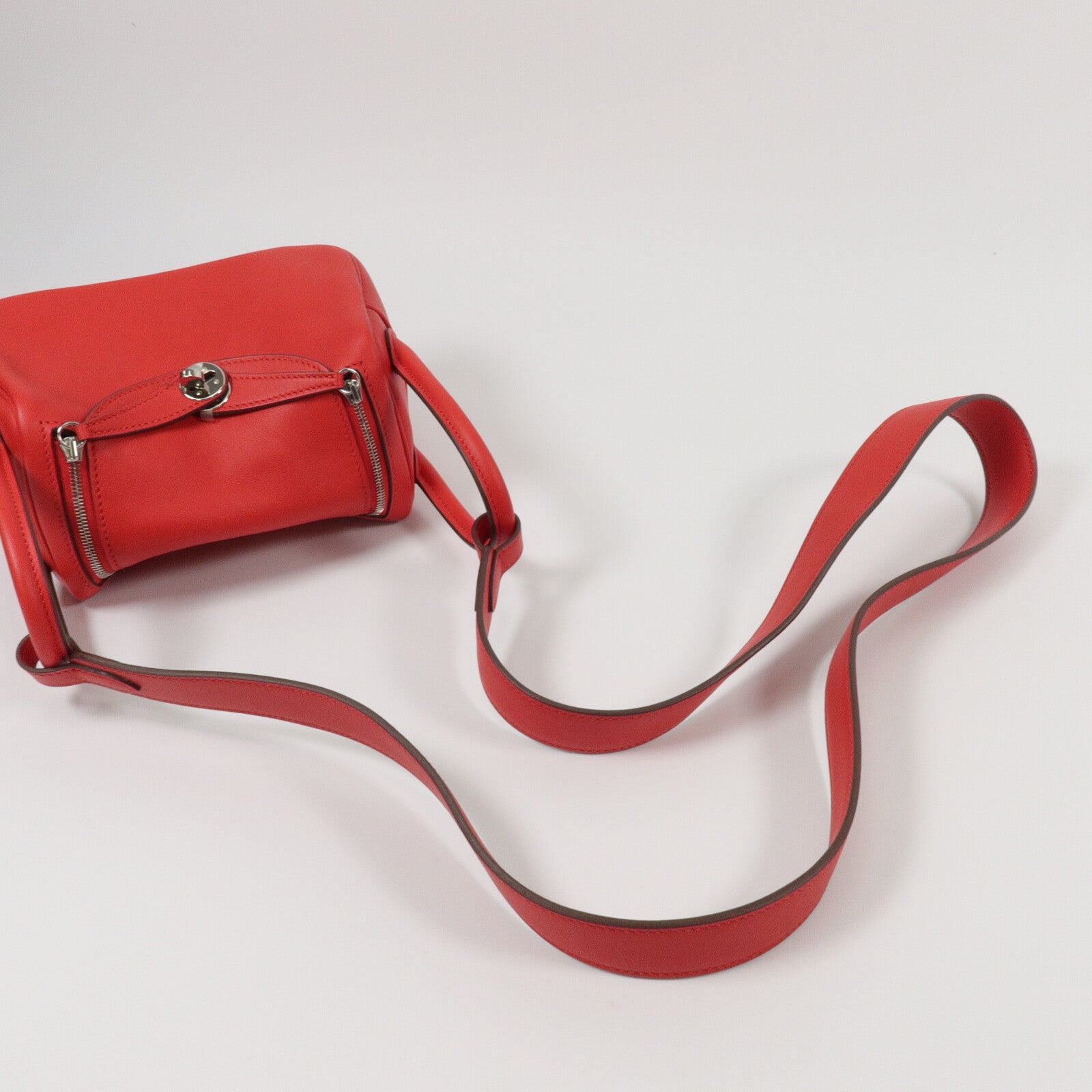 HERMES Swift皮革Mini Lindy手挽肩背兩用袋Rough de Coeur