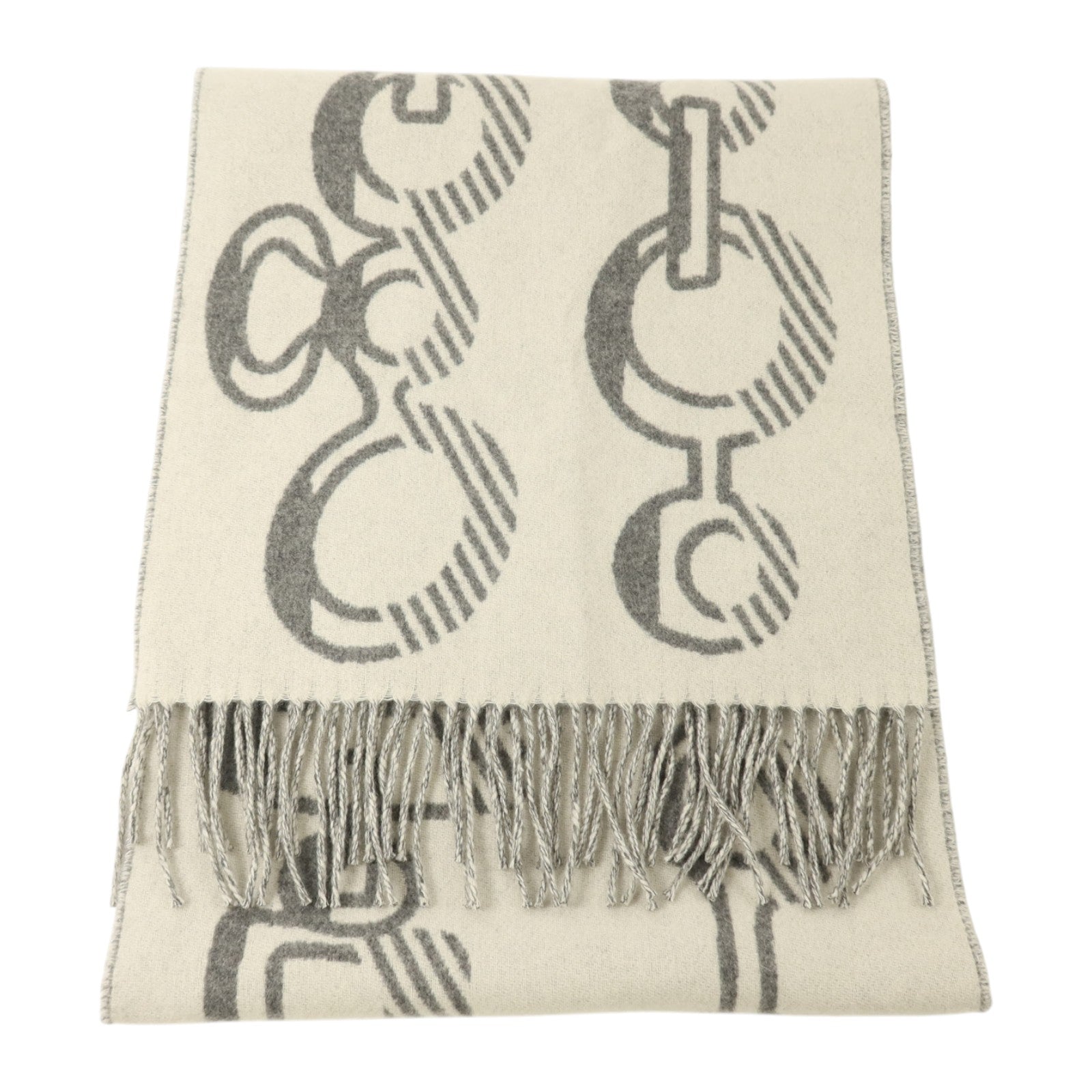 HERMES 羊絨Casaque Do Re Boucles Scarf 30x140圍巾