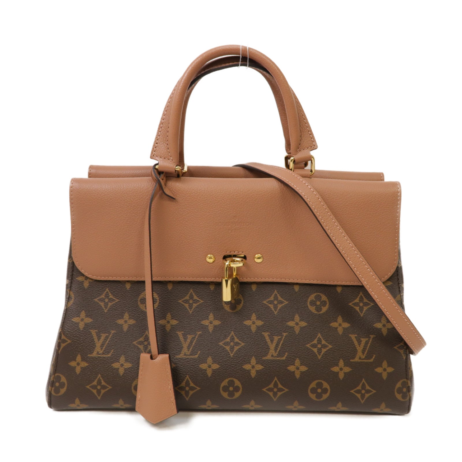 LOUIS VUITTON 【激減優惠】Monogram 2 Way Shoulder Bag金扣手挽肩背兩用袋啡色