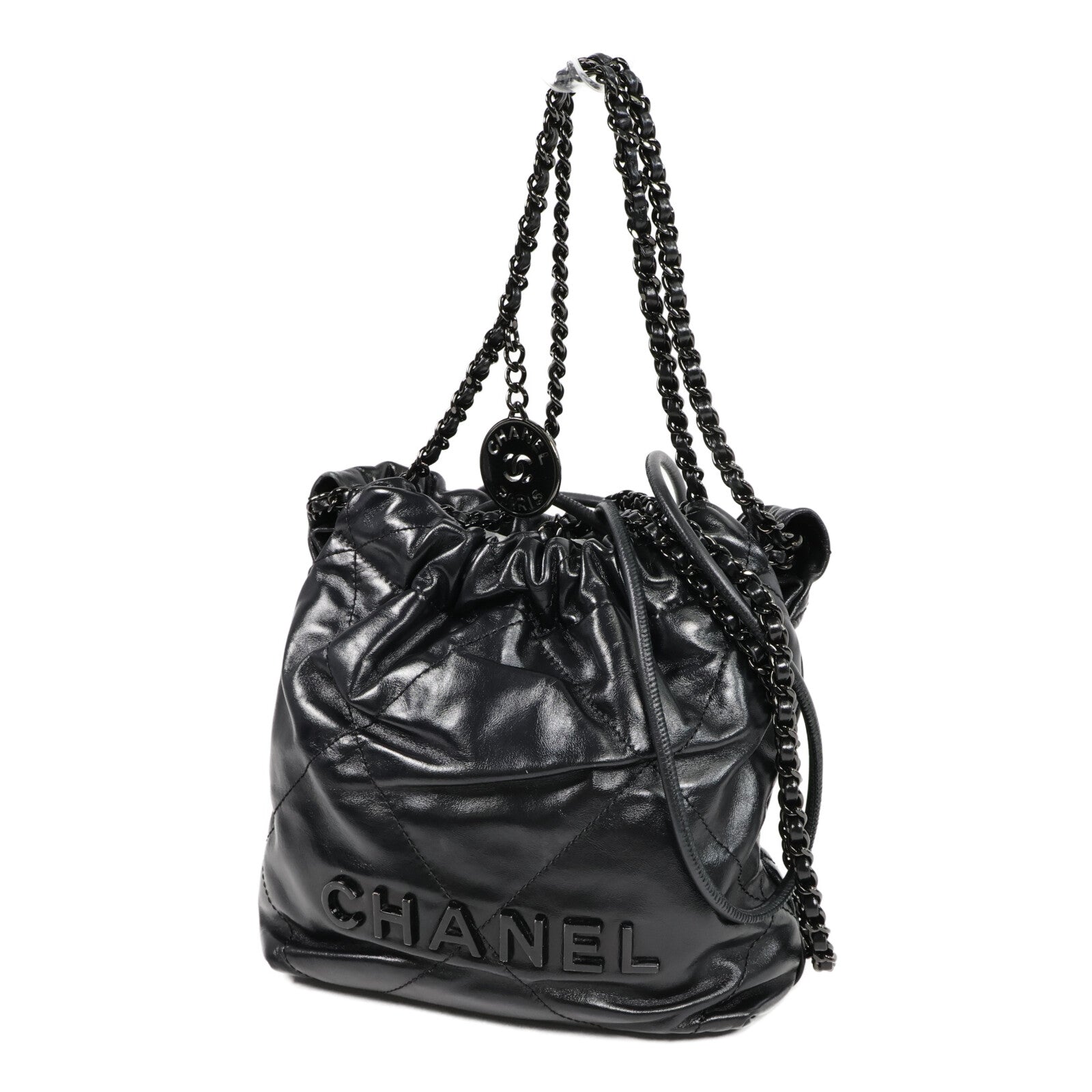 CHANEL 牛皮皮革C22 Mini鏈帶肩背袋