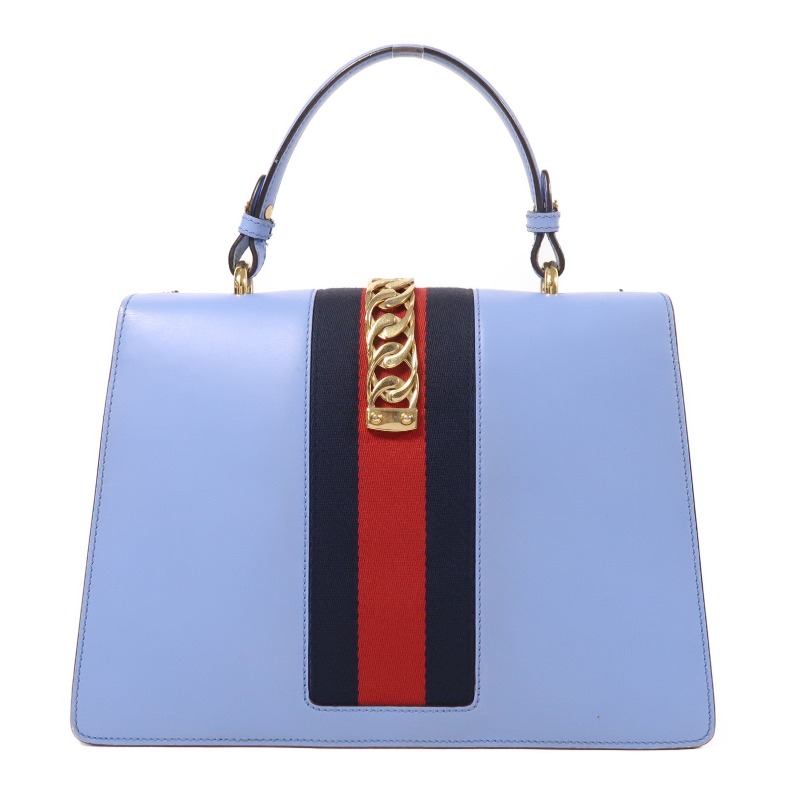 GUCCI 牛皮皮革Sylvie Medium金扣手挽肩背兩用袋